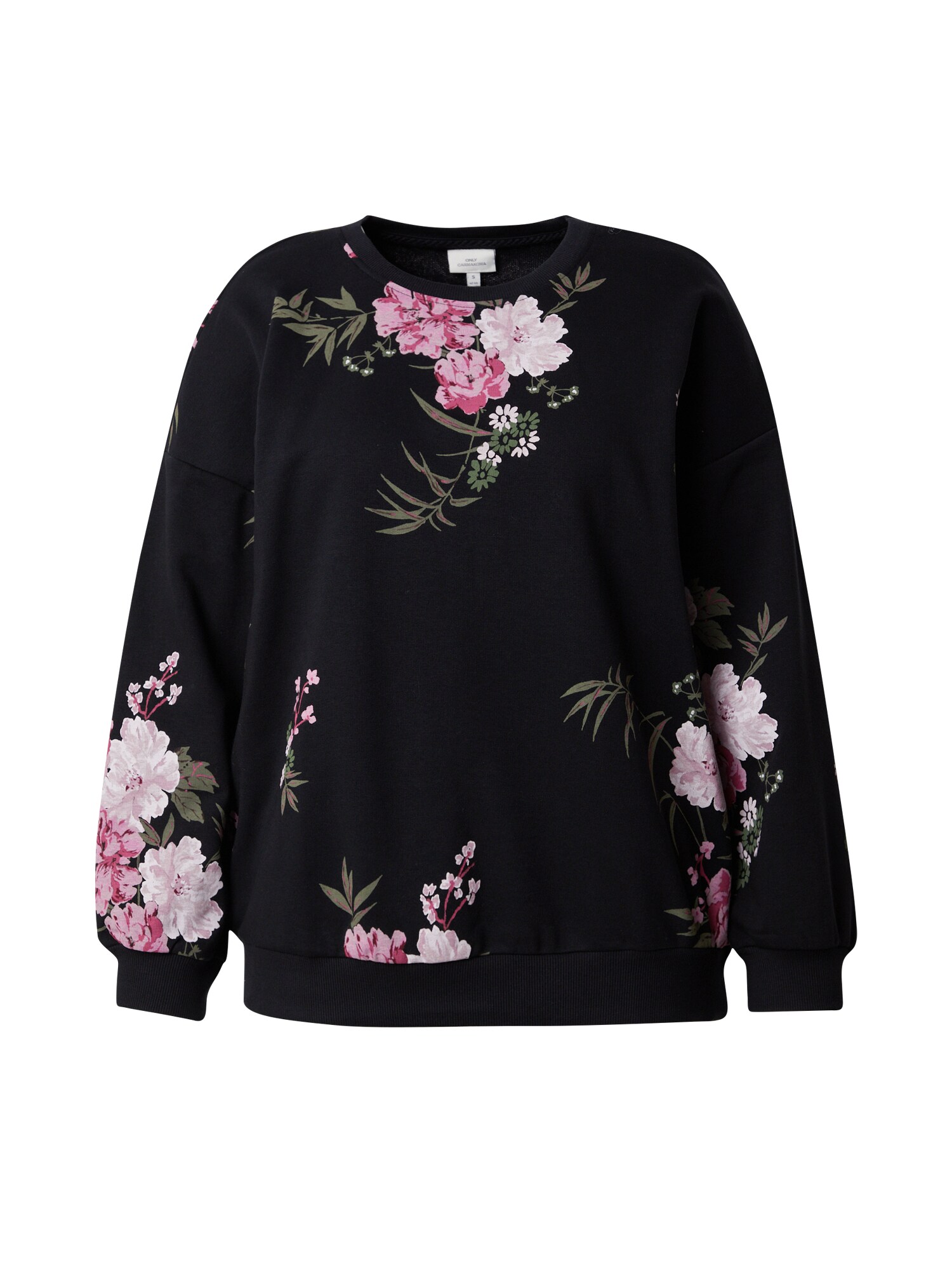 ONLY Carmakoma Bluză de molton CARWANTED  verde închis / roz / roz închis / negru