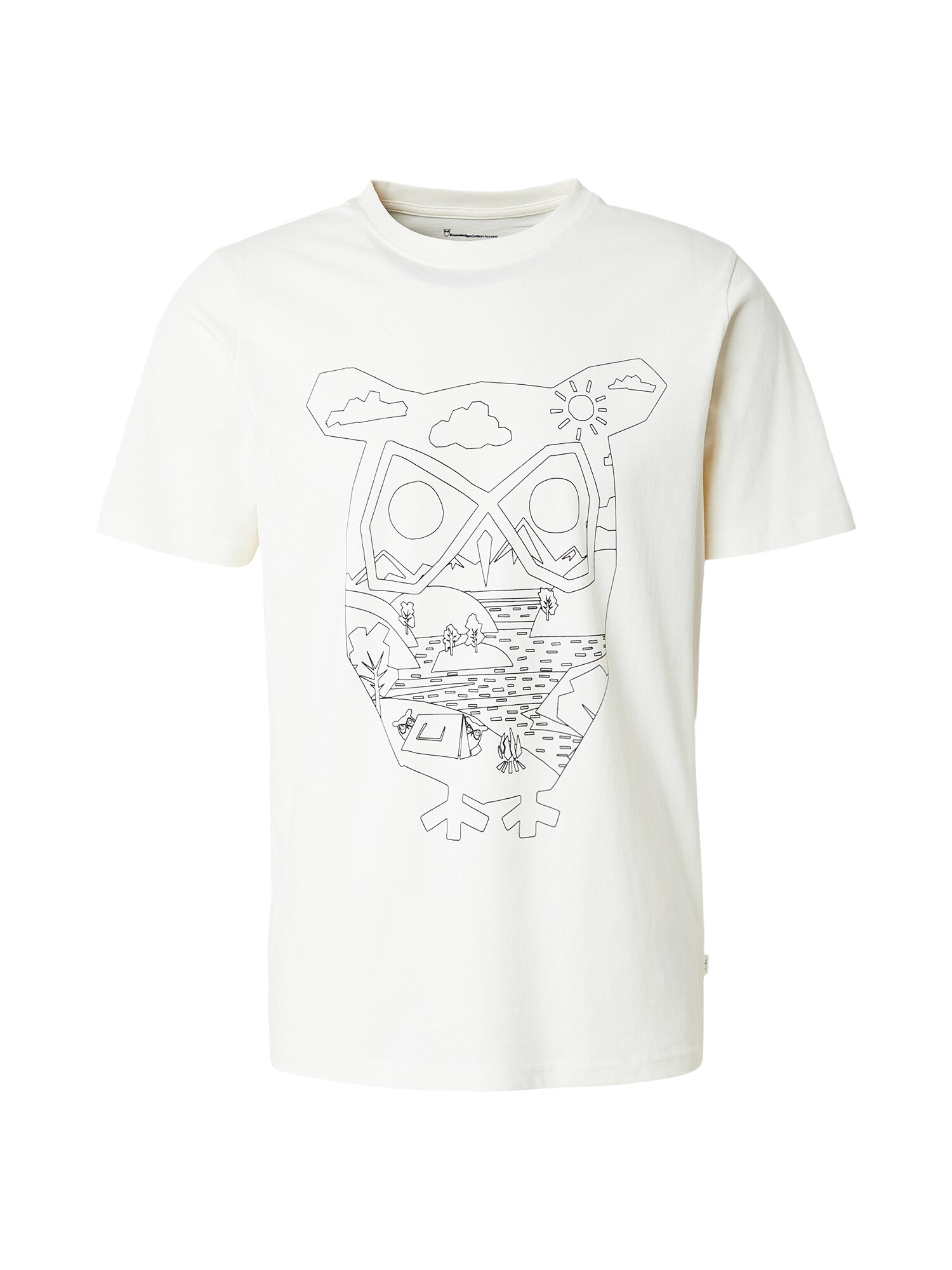 KnowledgeCotton Apparel Tricou  negru / alb
