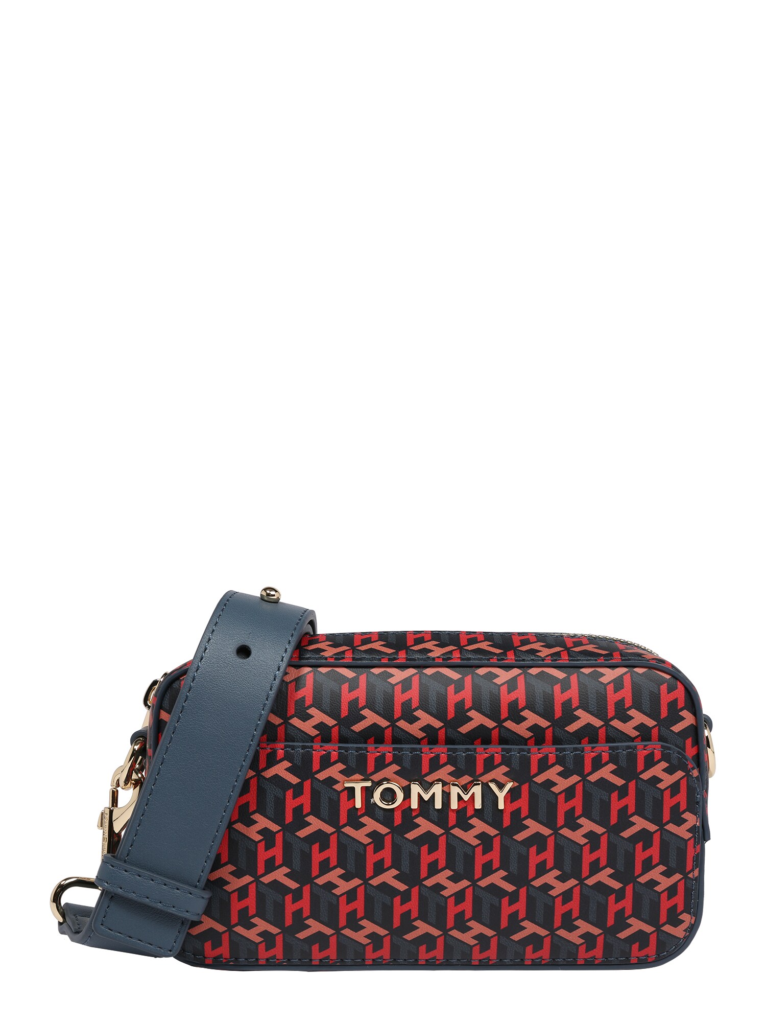 TOMMY HILFIGER Rankinė su ilgu dirželiu  tamsiai mėlyna jūros spalva / raudona / lašišų spalva