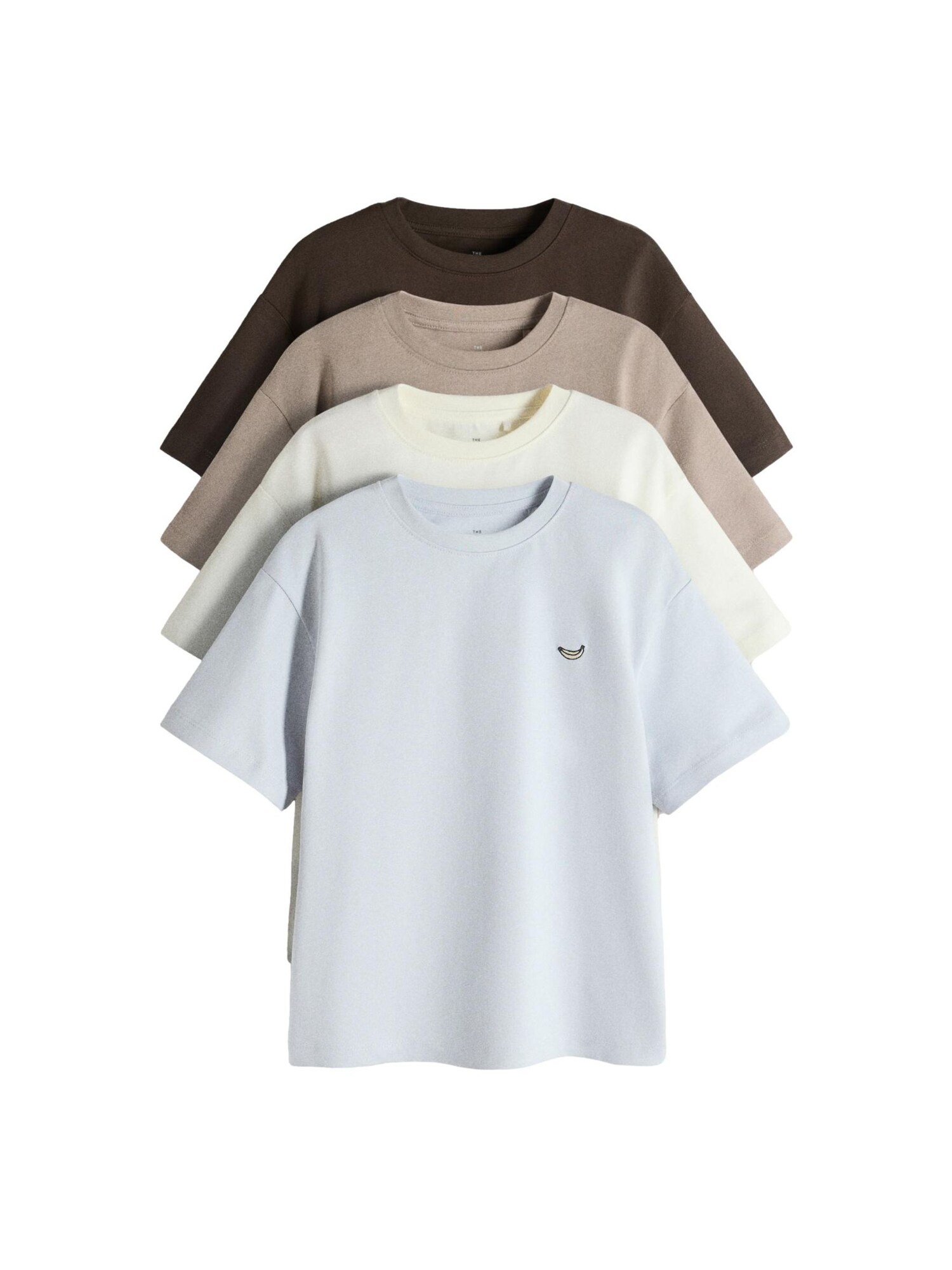 The Set Tricou albastru deschis / maro / maro deschis / alb
