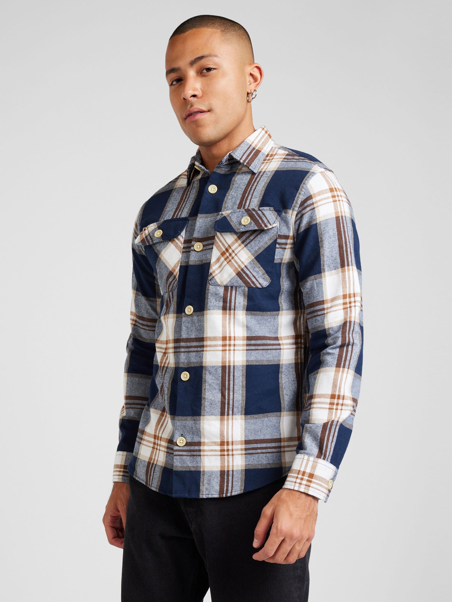 JACK & JONES Ing 'JJEDarren'  tengerészkék / barna / fehér termék 2. képe