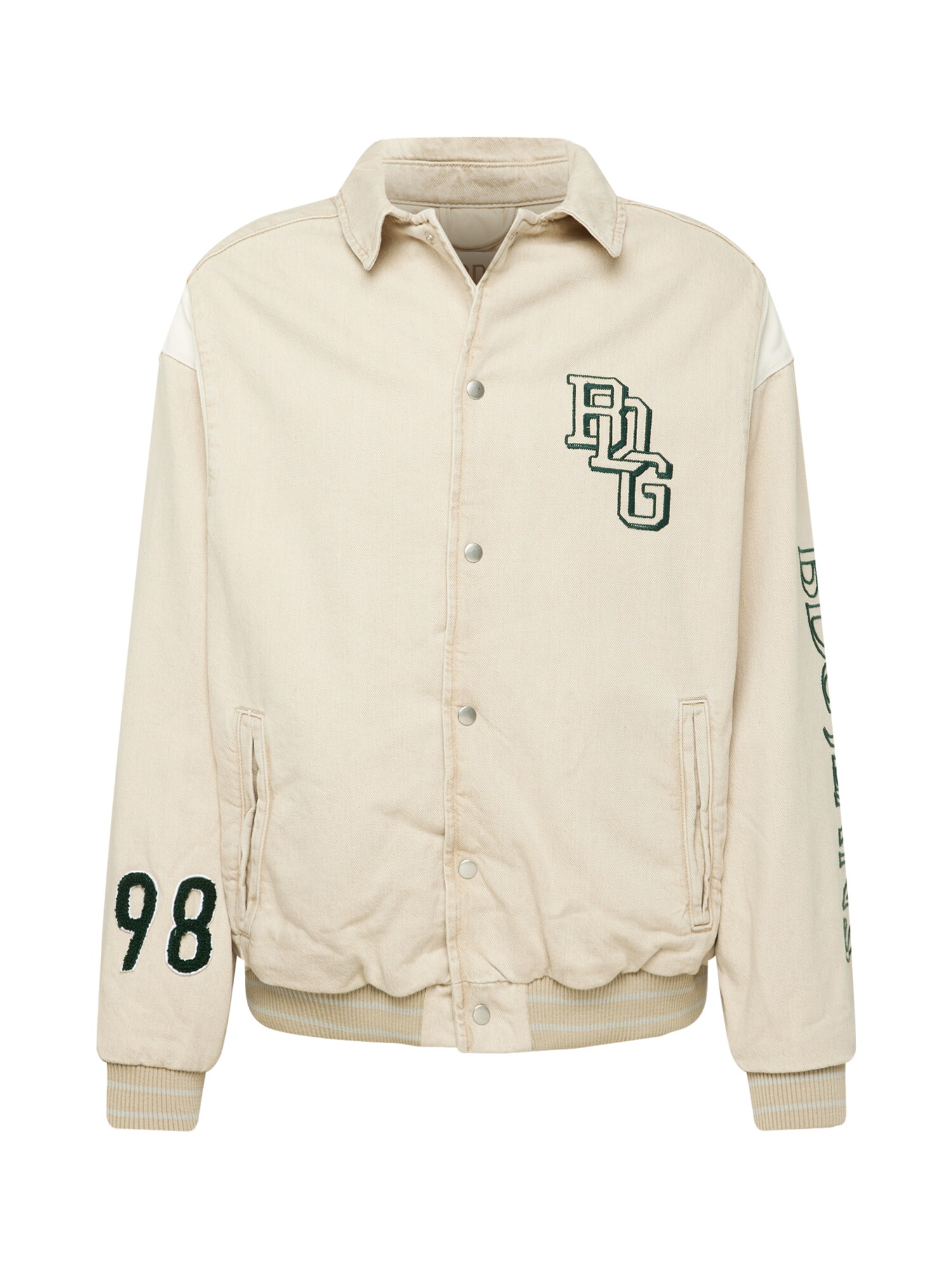 BDG Urban Outfitters Demisezoninė striukė smėlio spalva / tamsiai žalia / juoda