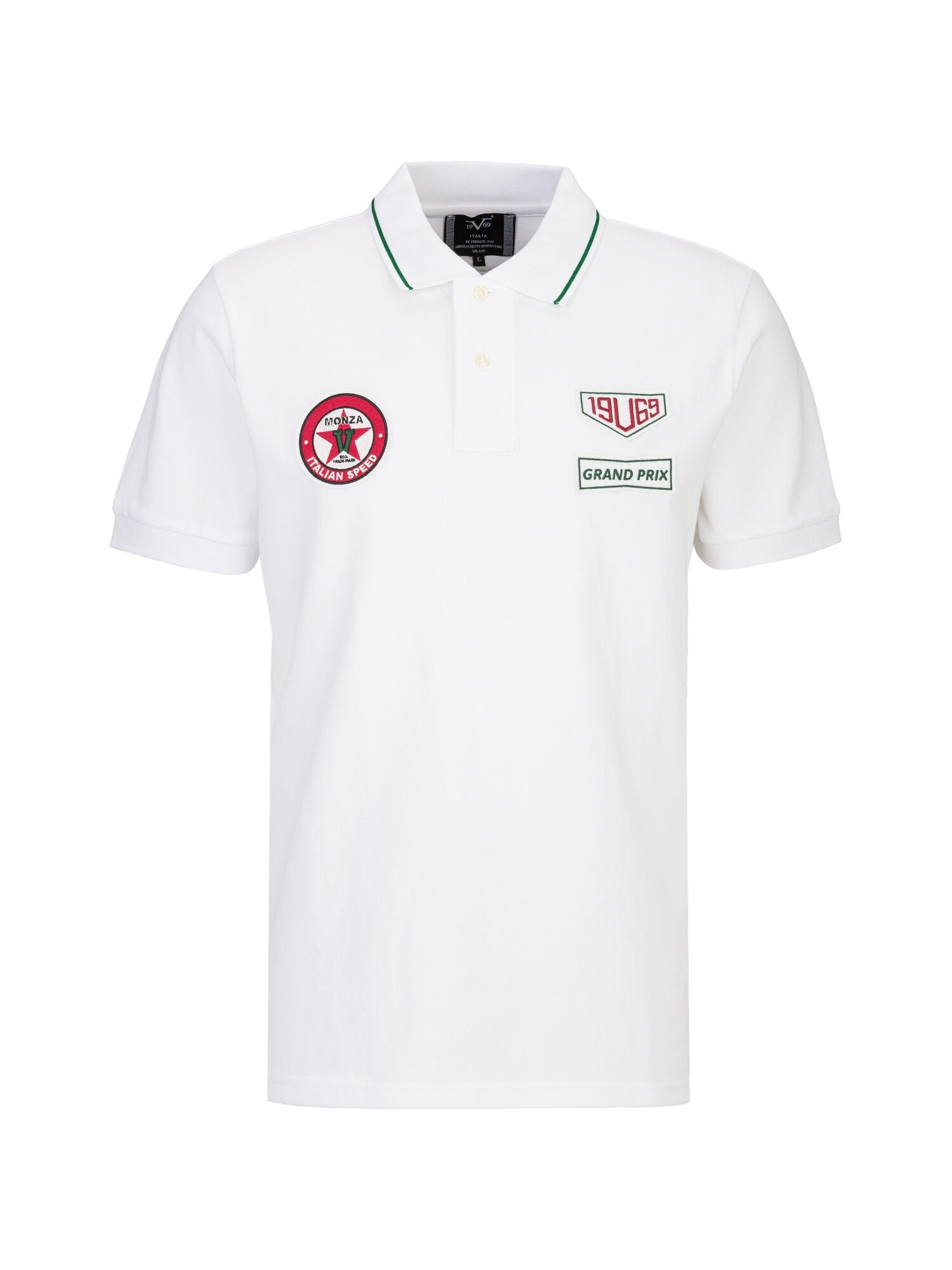 19V69 ITALIA Tricou Emilio  verde / roșu / alb