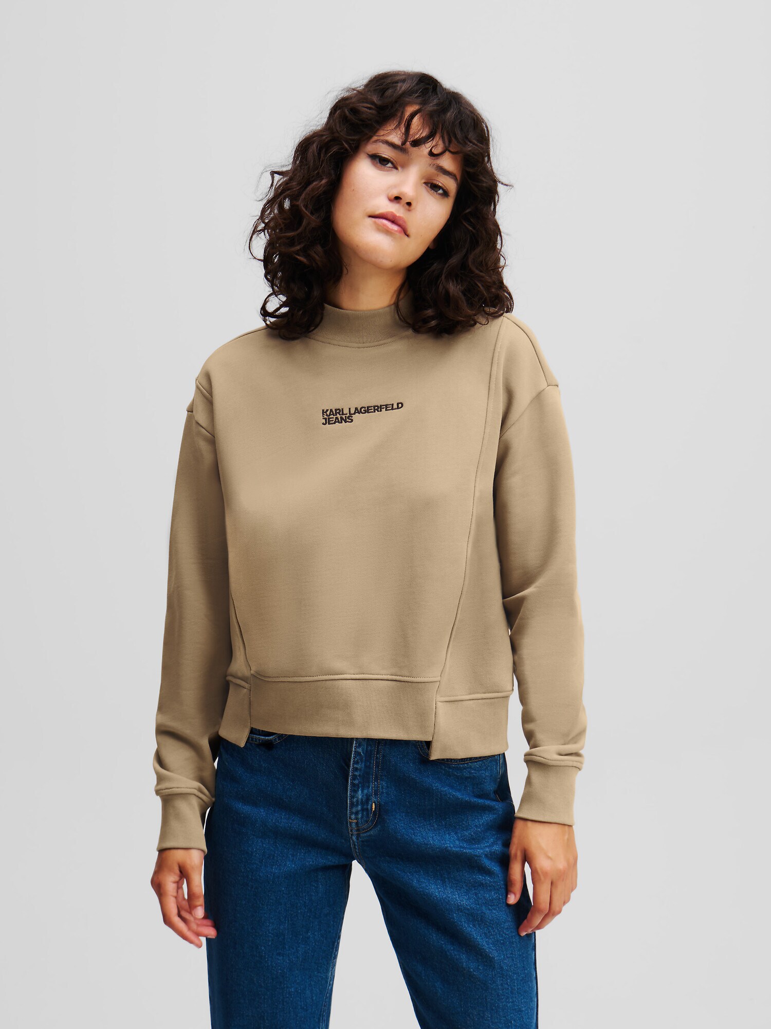 KARL LAGERFELD JEANS Tréning póló  taupe / fekete termék 2. képe
