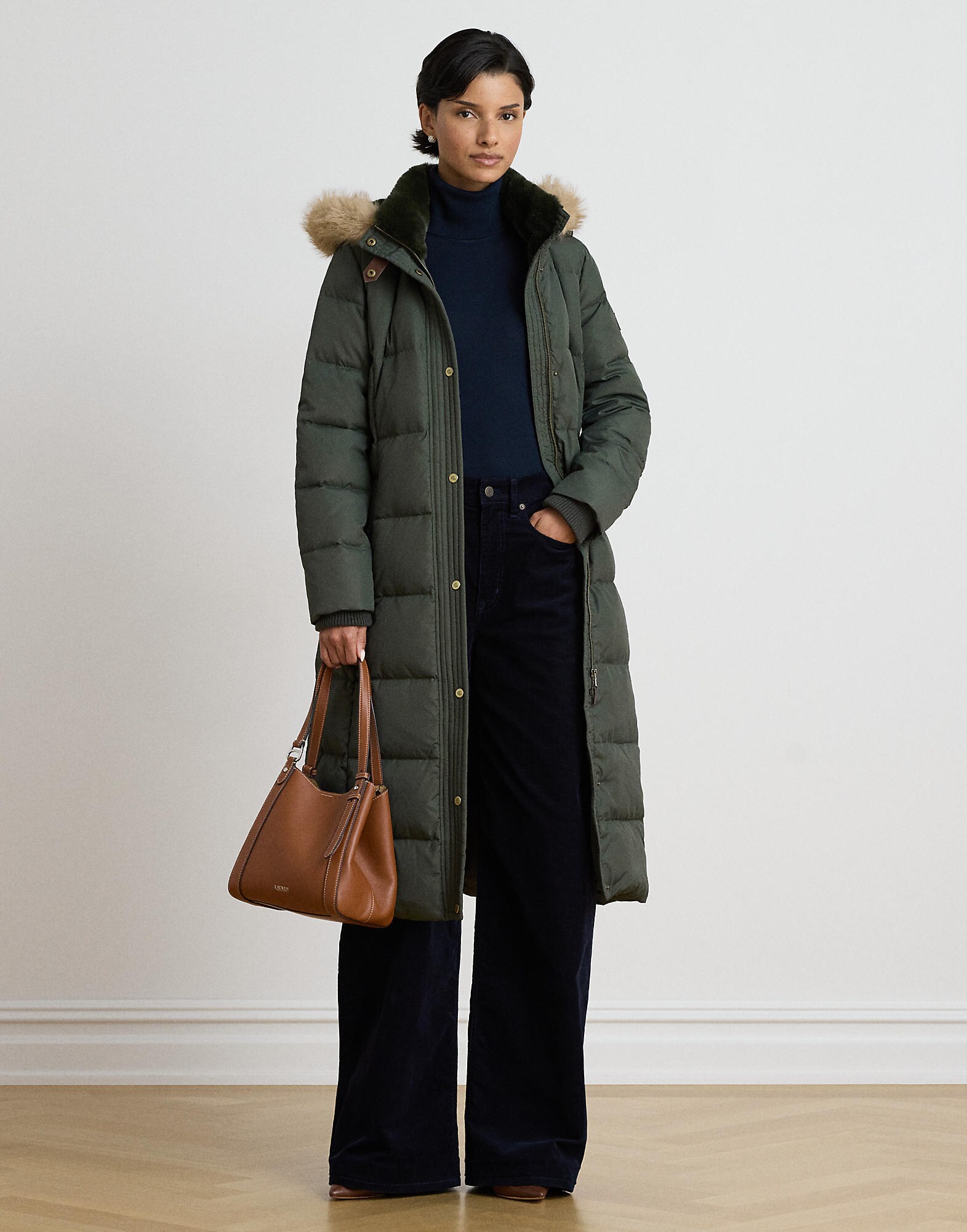 Lauren Ralph Lauren Abrigo de invierno verde oscuro – imagen 2