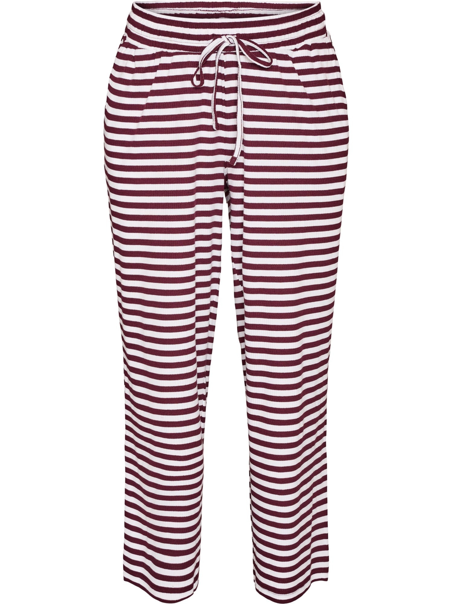 Zizzi Pantaloni de pijama Mellie roșu bordeaux / alb