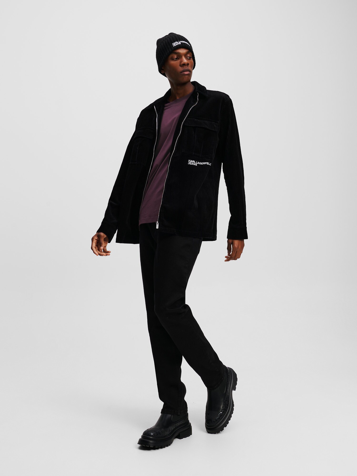 KARL LAGERFELD JEANS Póló  bogyó / fekete / fehér termék 2. képe