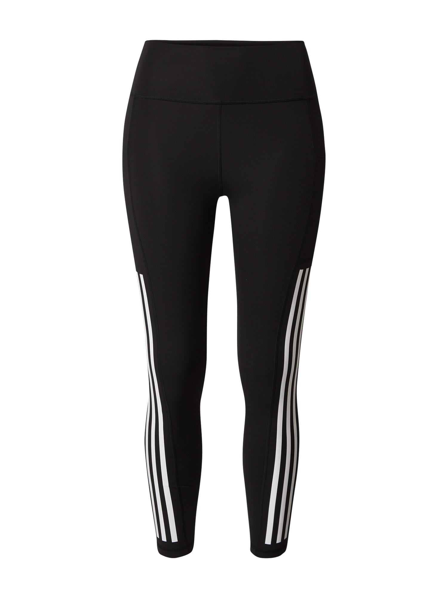ADIDAS PERFORMANCE Športne hlače 'Optime 3-stripes Full-length'  črna / bela