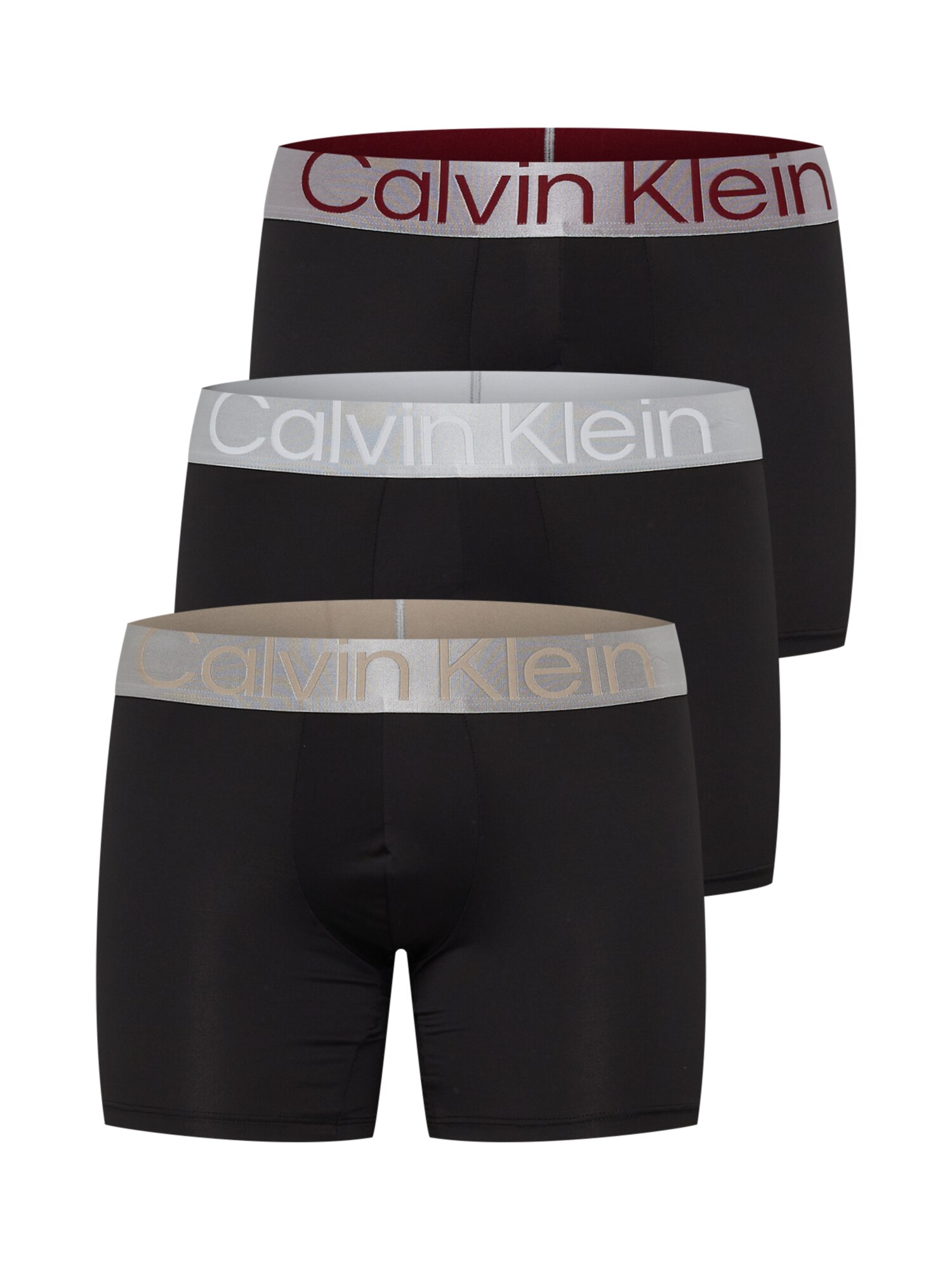 Calvin Klein Underwear Боксерки  опушено синьо / тъмночервено / черно / сребърно