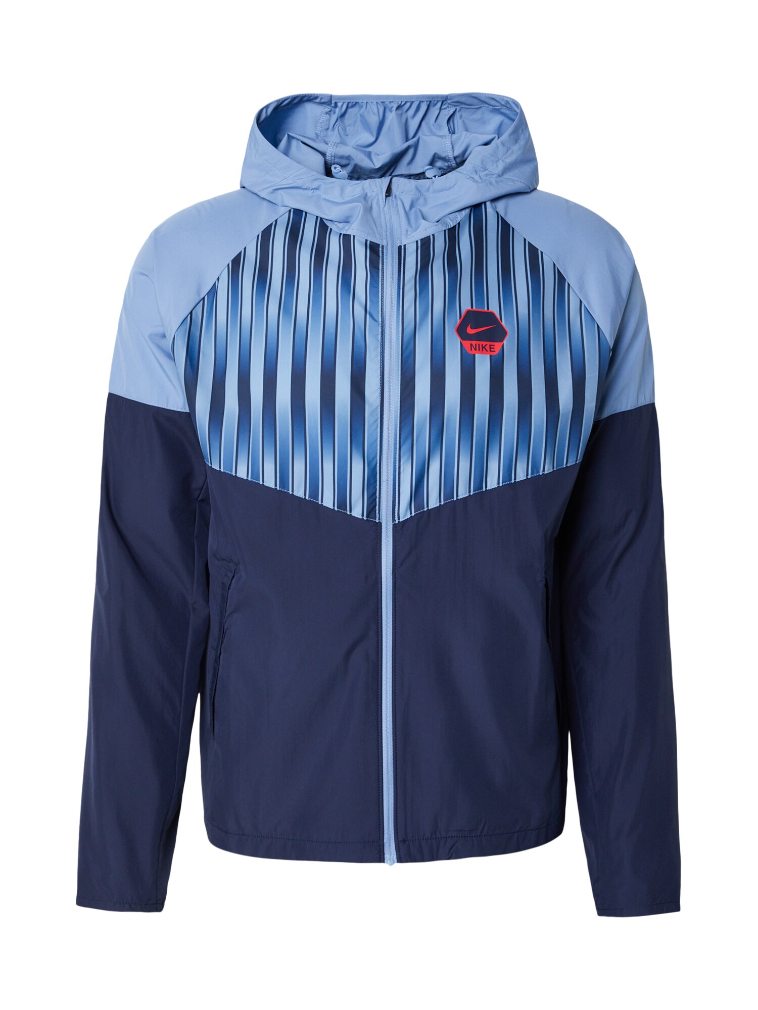 Nike Sportswear Prechodná bunda  námornícka modrá / svetlomodrá / oranžovo červená