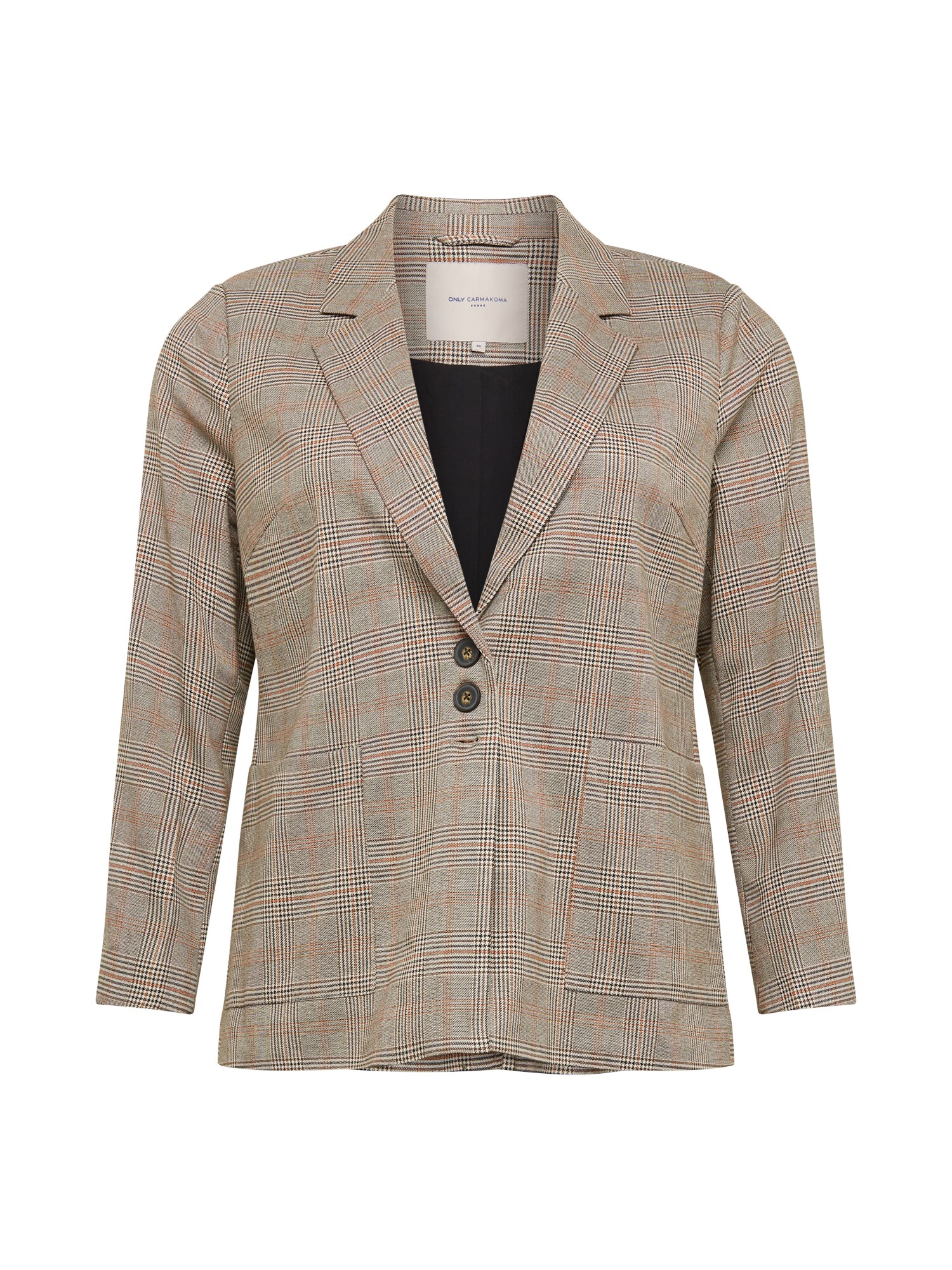 ONLY Carmakoma Blazer švarkas 'Carming'  pilka / ruda / balta / juoda