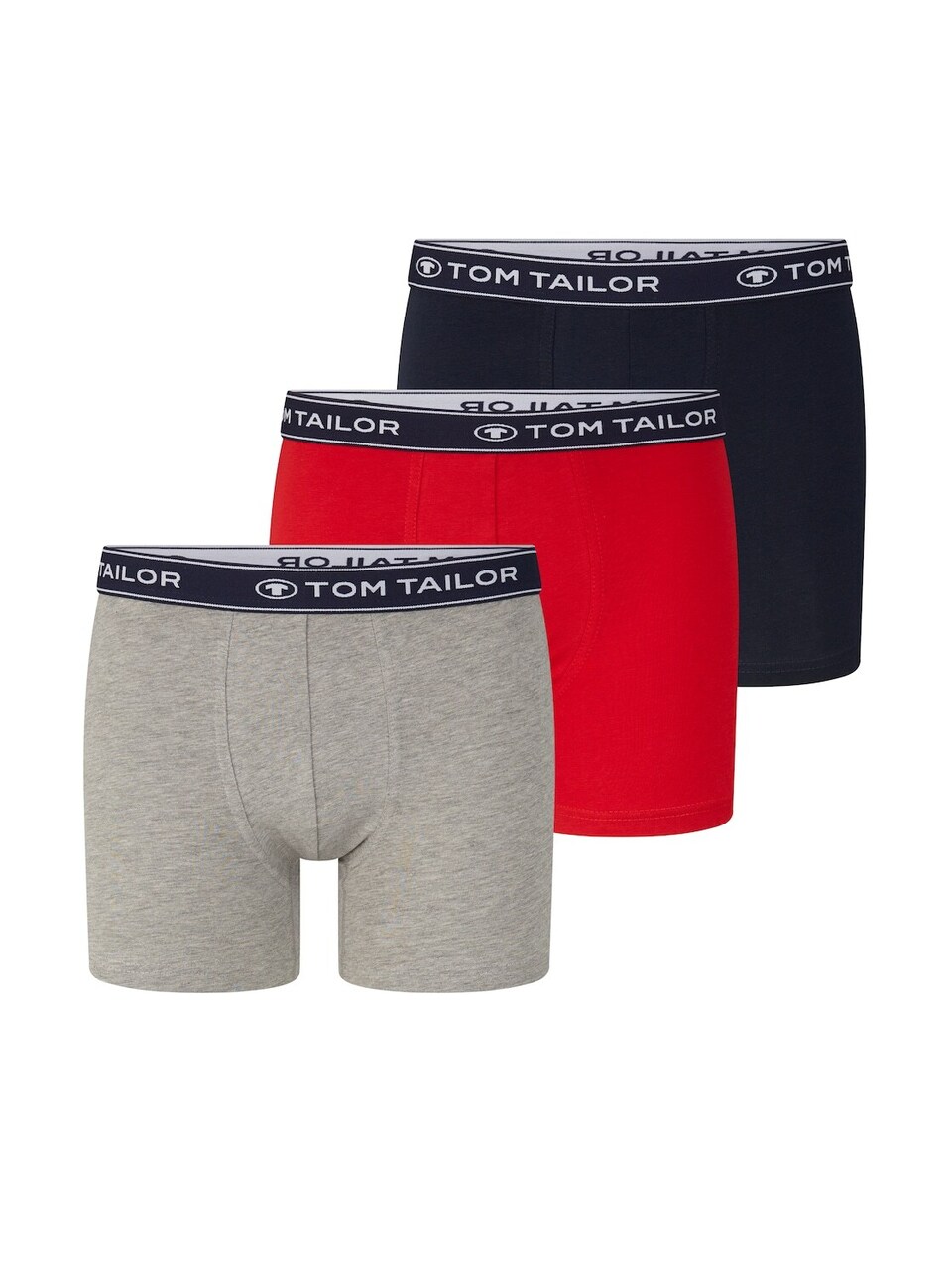 Boxershorts mörkblå / gråmelerad / röd