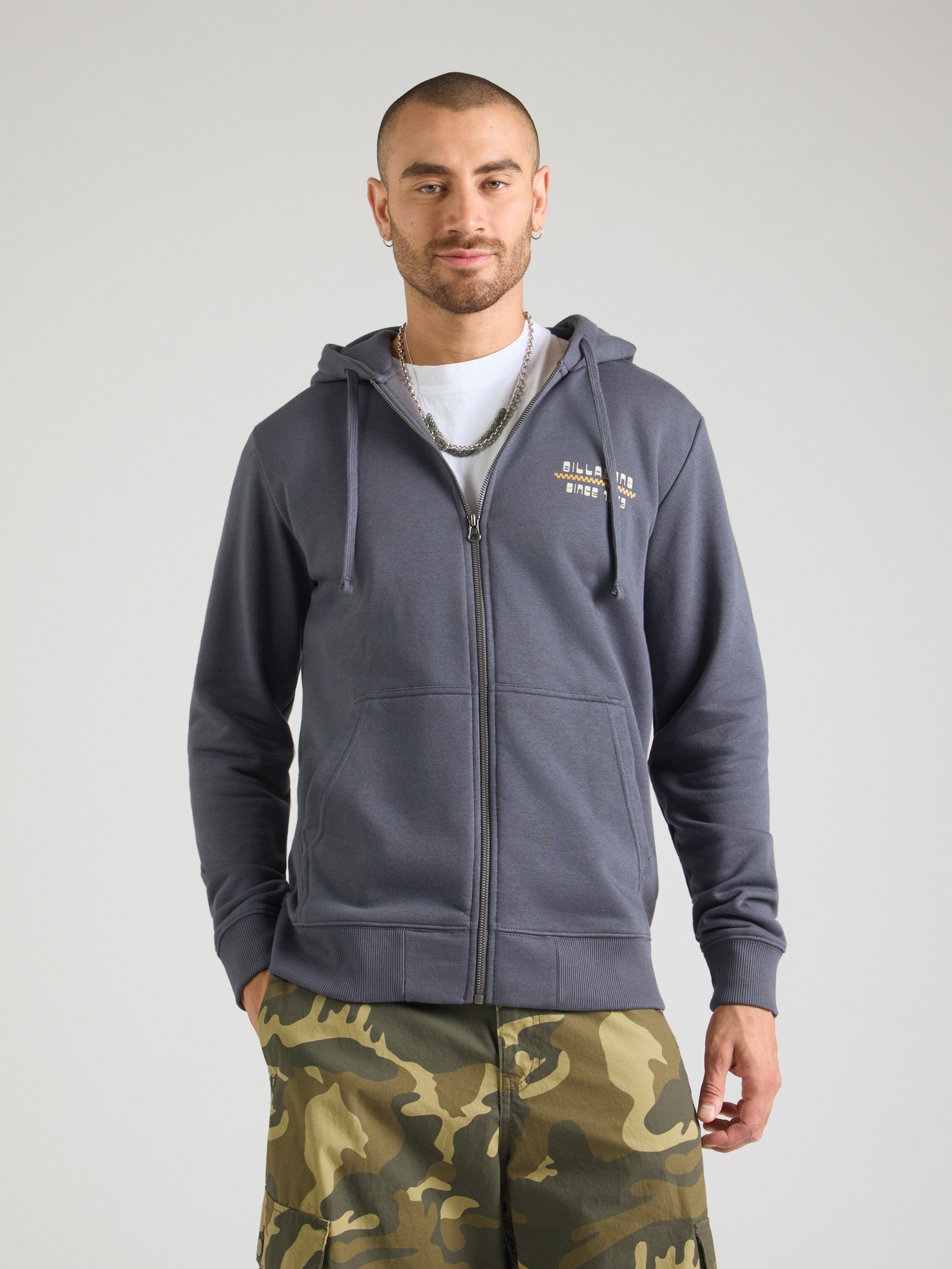 BILLABONG Sudadera con cremallera 'FOUNDATION' azul oscuro / amarillo / blanco – imagen 3