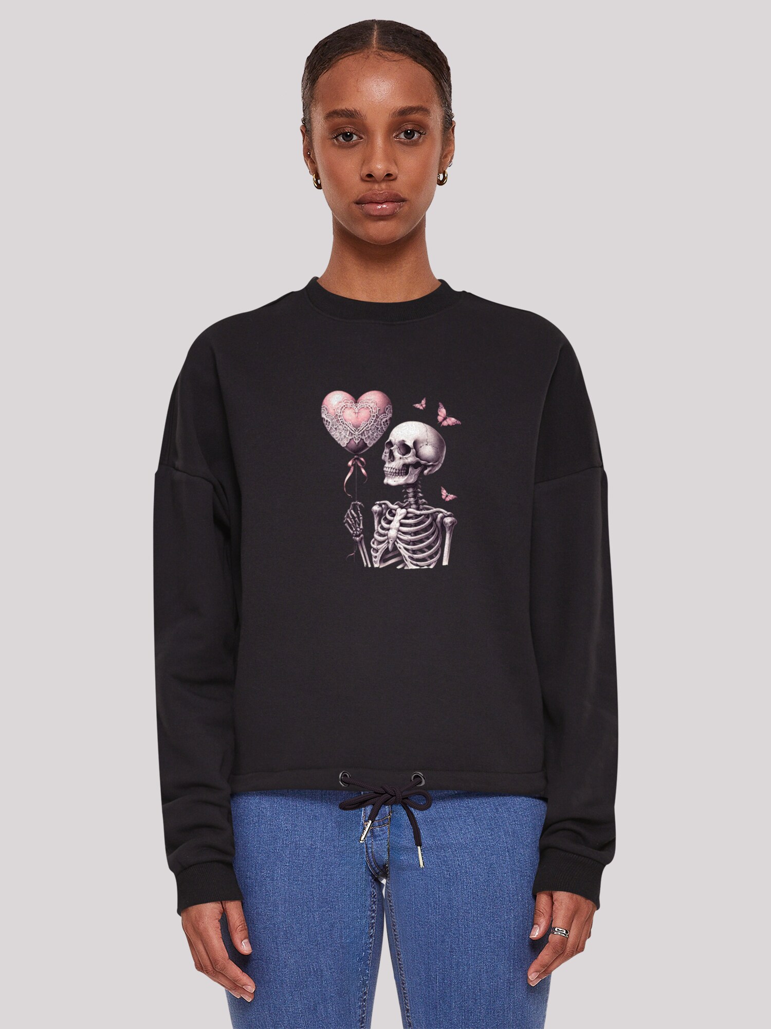 Thumbnail - F4NT4STIC Sweatshirt Skelett Hält Herzballon