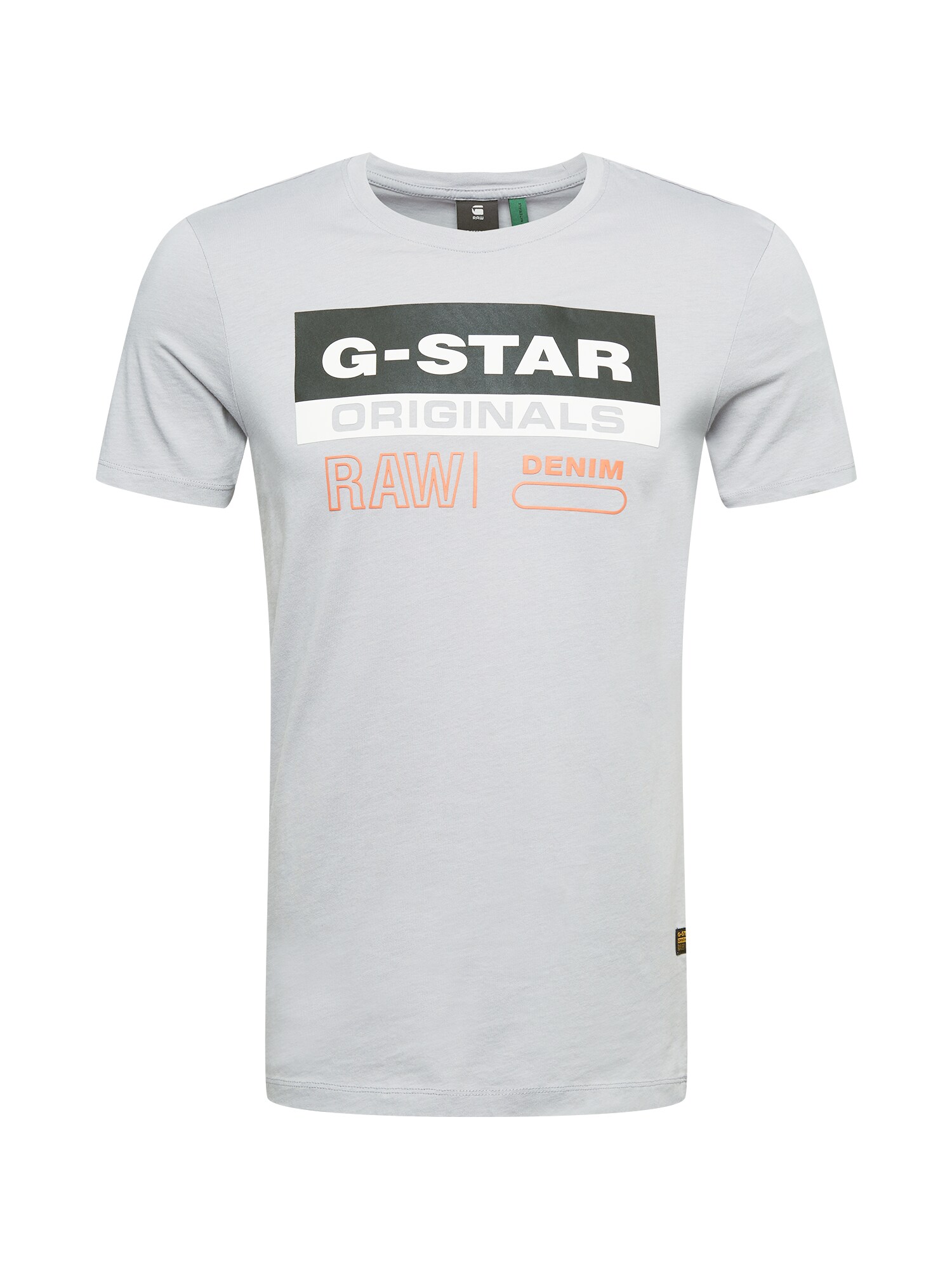 G-Star RAW Marškinėliai  šviesiai pilka / juoda / balta / lašišų spalva