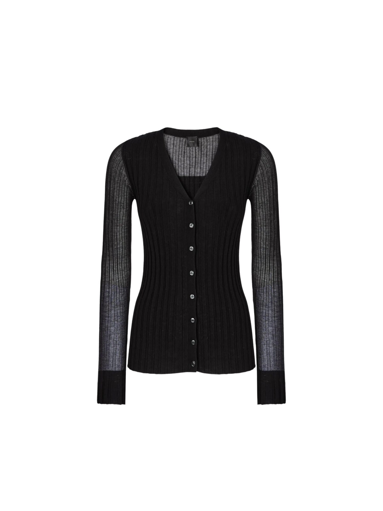 PINKO Cárdigan 'CALDO CARDIGAN BLEND WS SILK CON TRASPARENZA' negro