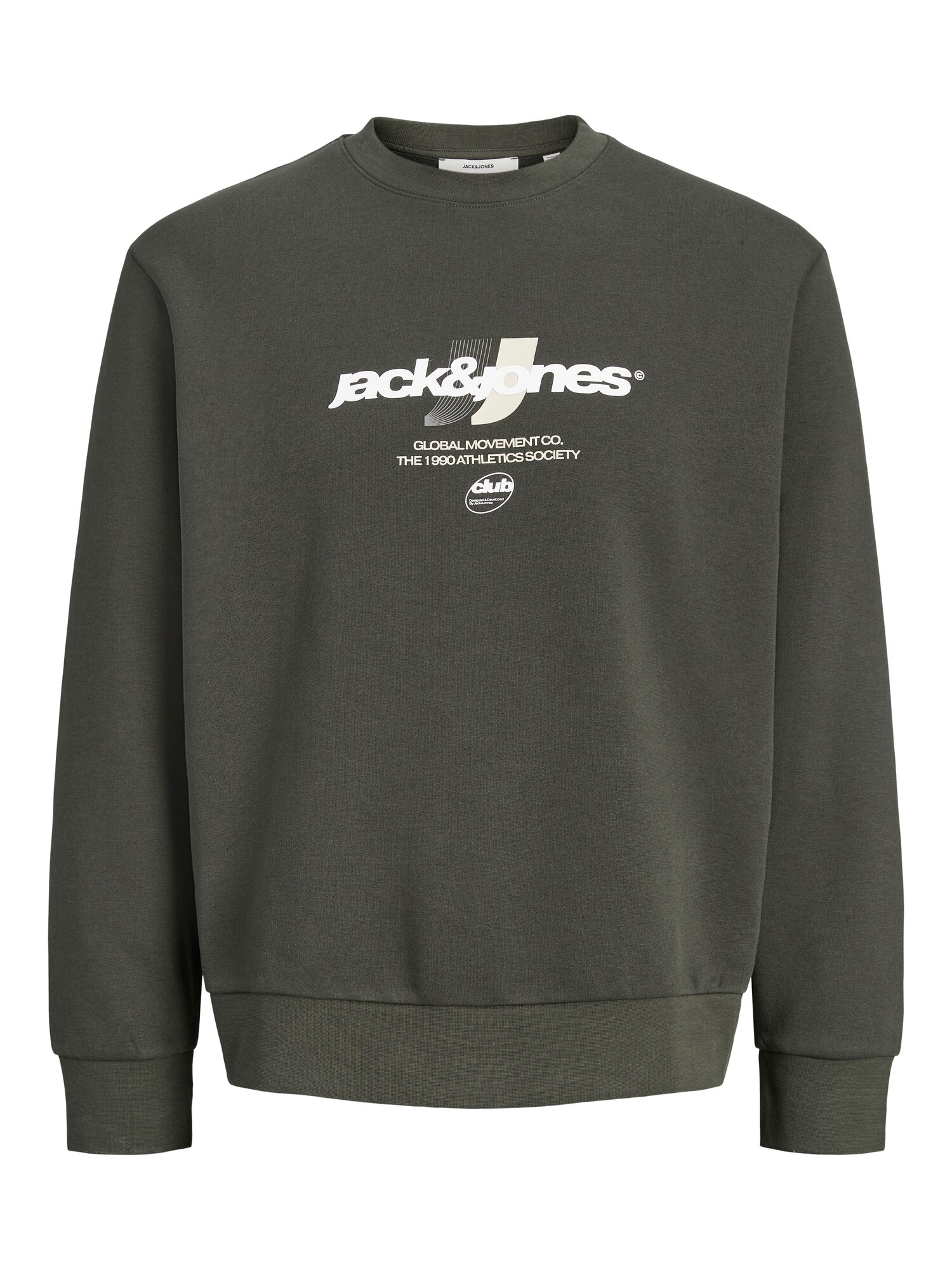 JACK & JONES Mikina 'JCOCLUB BRANDING'  farby bahna / biela / šedobiela