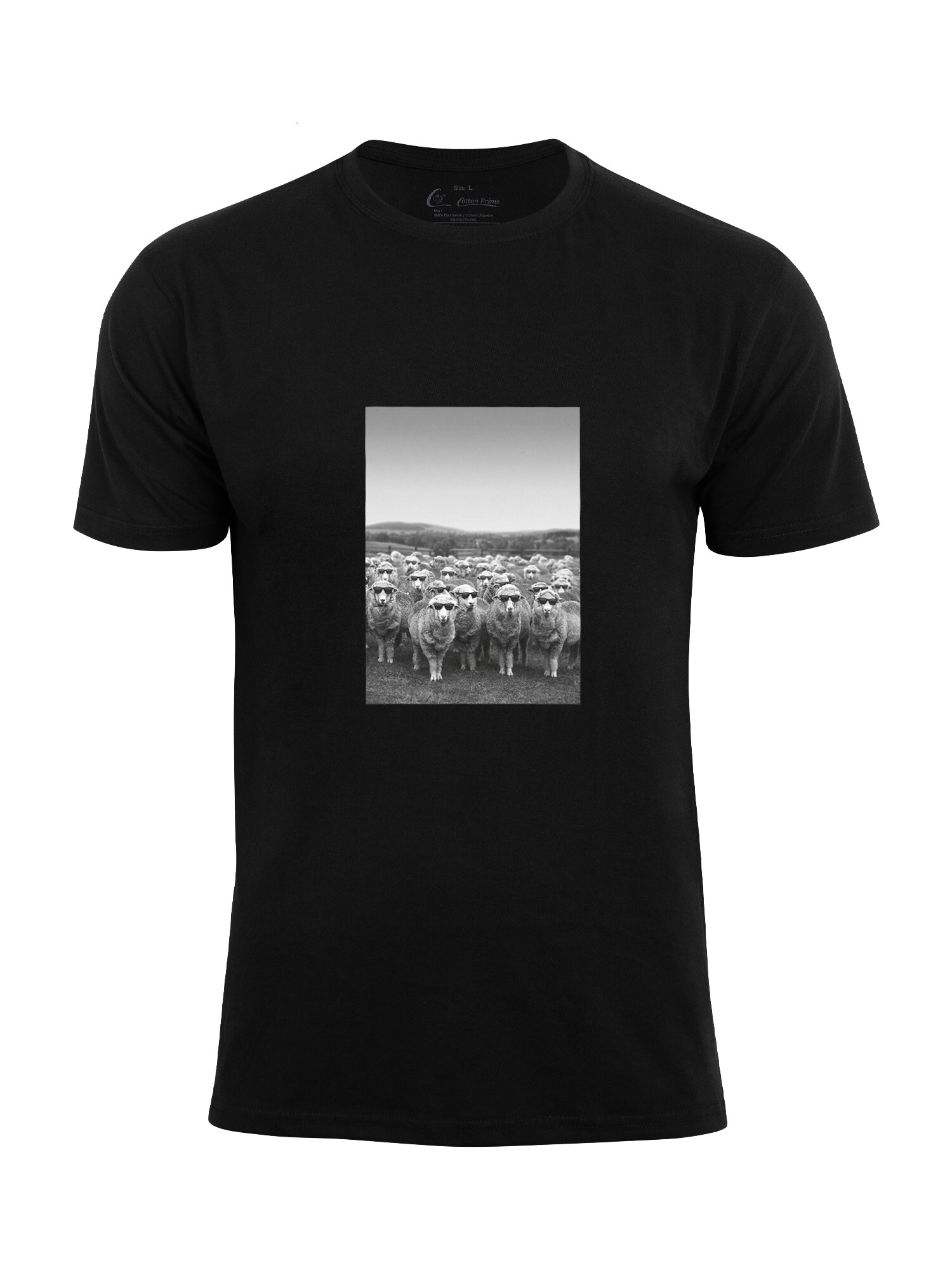 Cotton Prime Camiseta 'Schafe Mit Sonnenbrille' gris oscuro / negro / offwhite