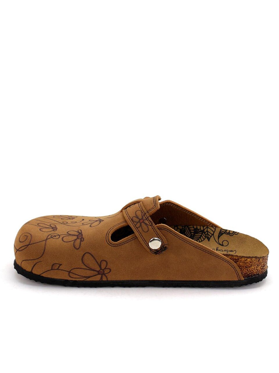 Träskor 'Women Calceo Brown Clogs CALN201 with flowers'