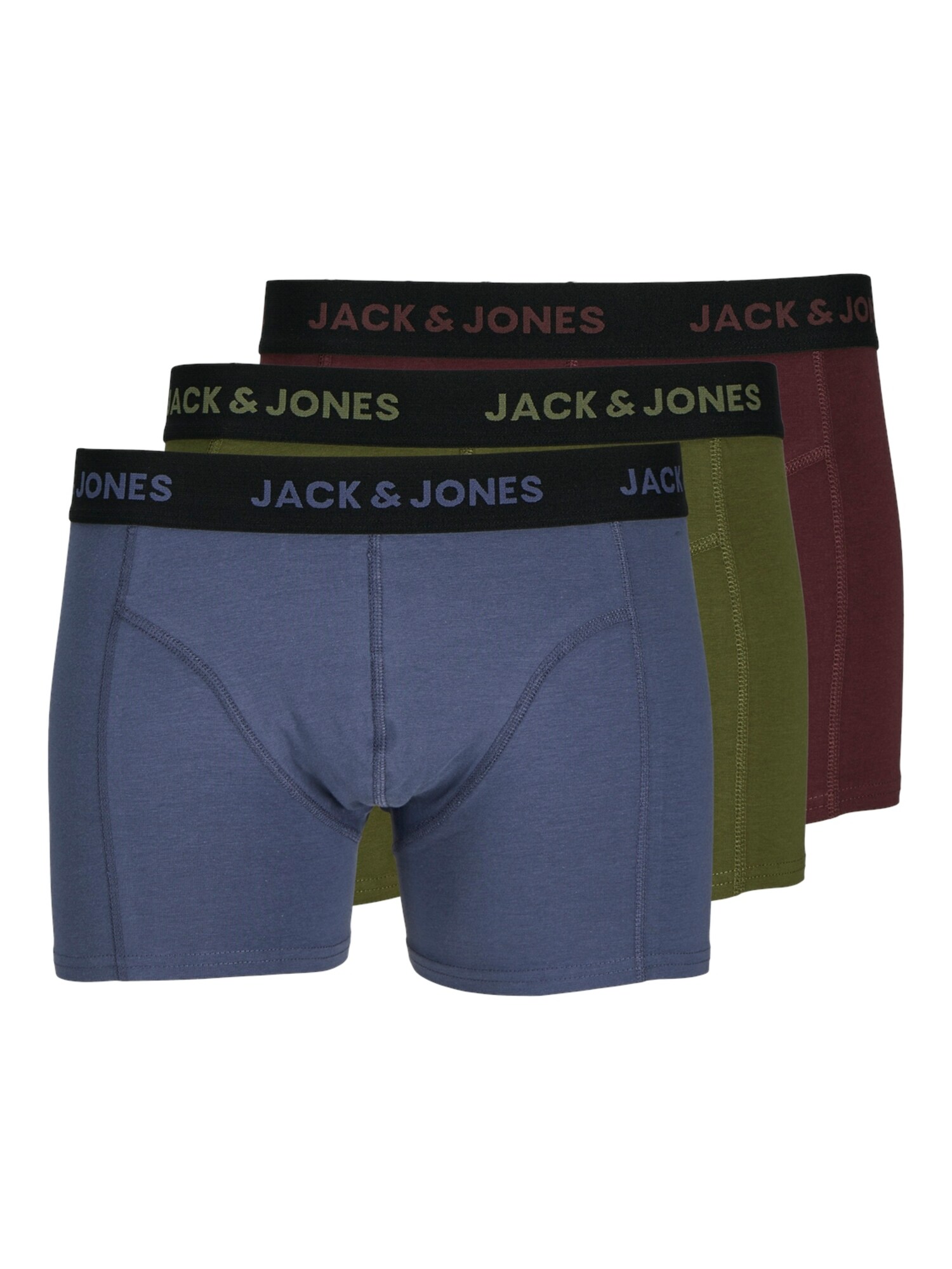 JACK & JONES Boxerky 'JACJERRY'  zafírová / olivová / burgundská / čierna