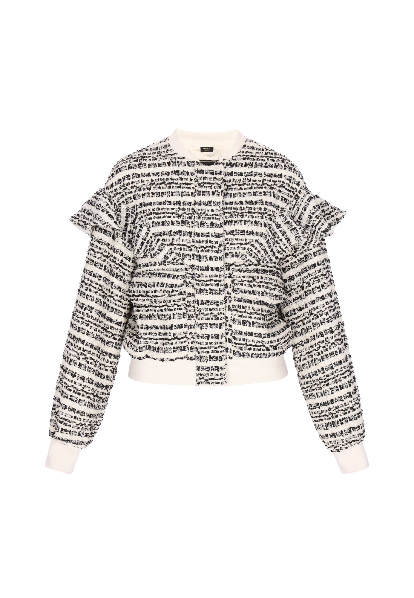 faina Chaqueta de entretiempo  negro / blanco