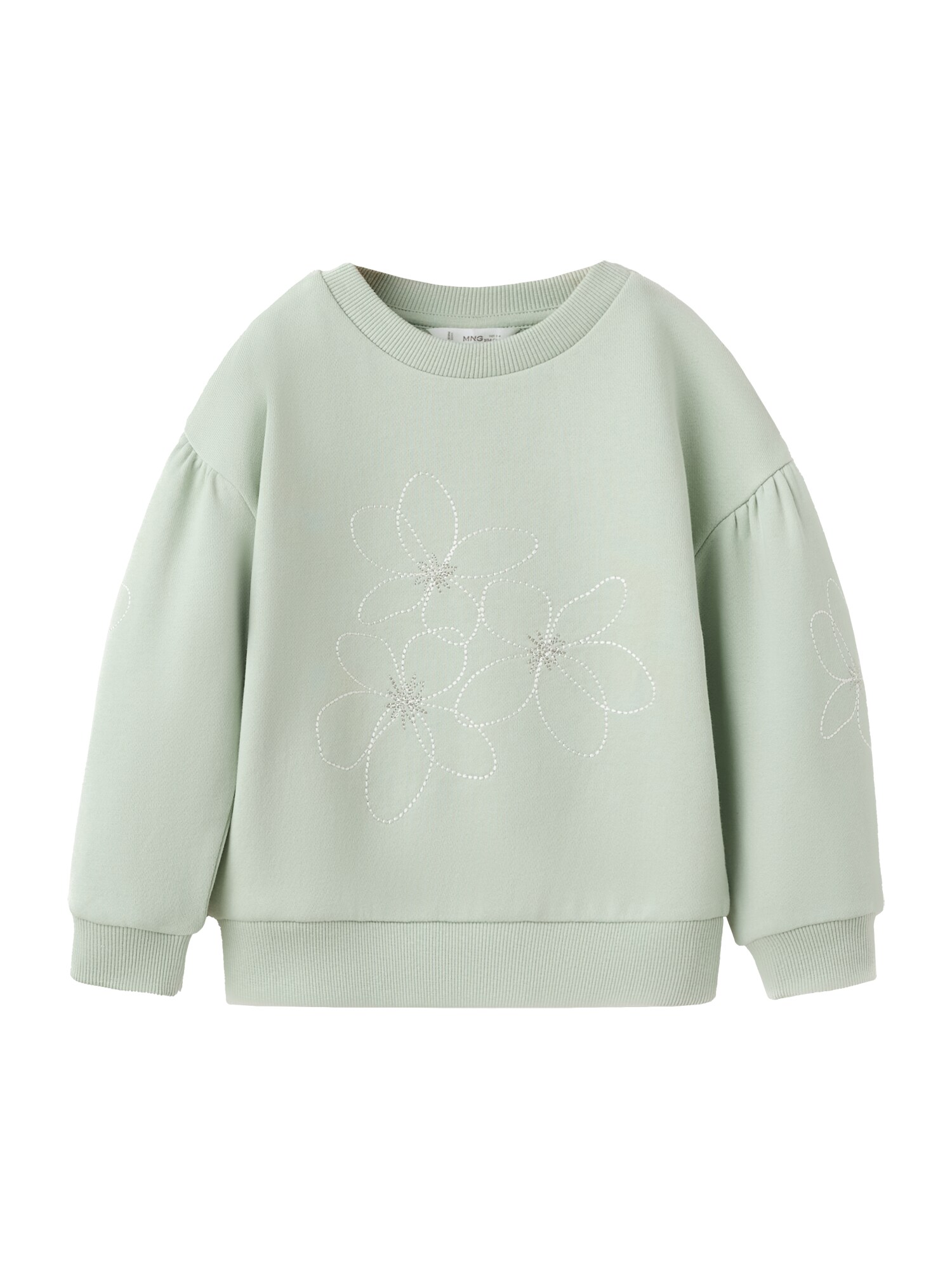 MANGO KIDS Mikina 'SPRING'  pastelovo zelená / biela