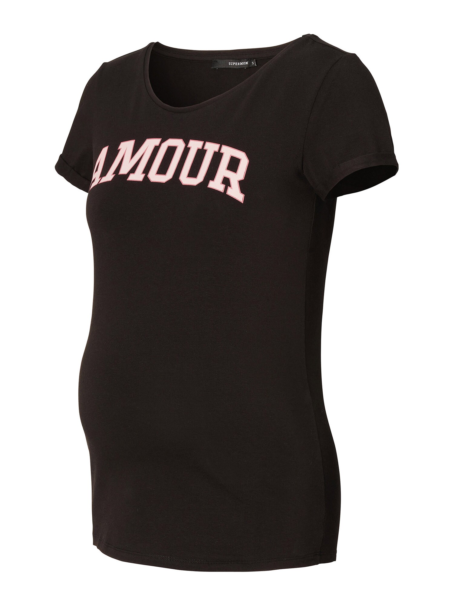 Supermom Marškinėliai 'Amour' rožių spalva / šviesiai rožinė / juoda
