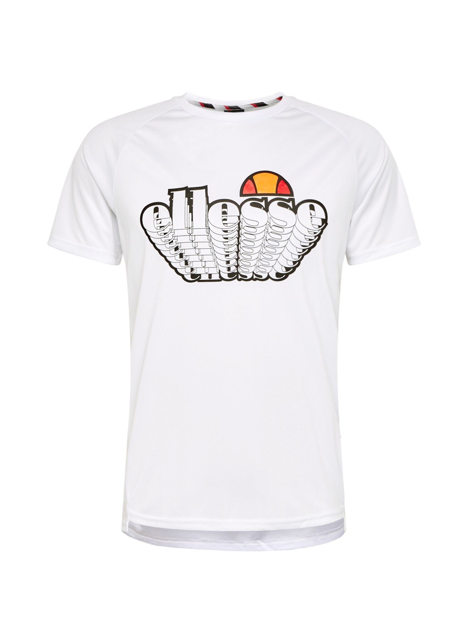 ELLESSE Sportiniai marškinėliai 'Duece'  balta / juoda / oranžinė / raudona