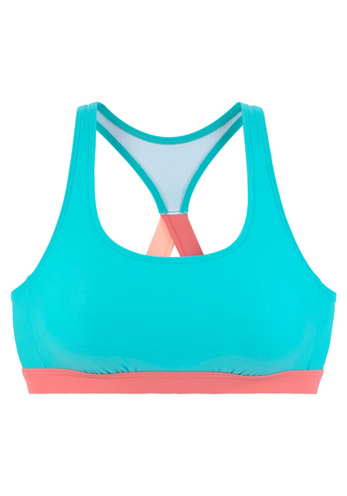 LASCANA ACTIVE Bikinitop Damen Größe 75 aqua / koralle / puder