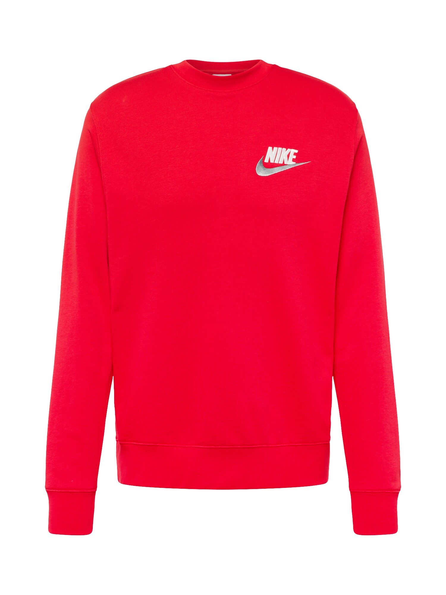 Nike Sportswear Megztinis be užsegimo sidabro pilka / raudona / balta