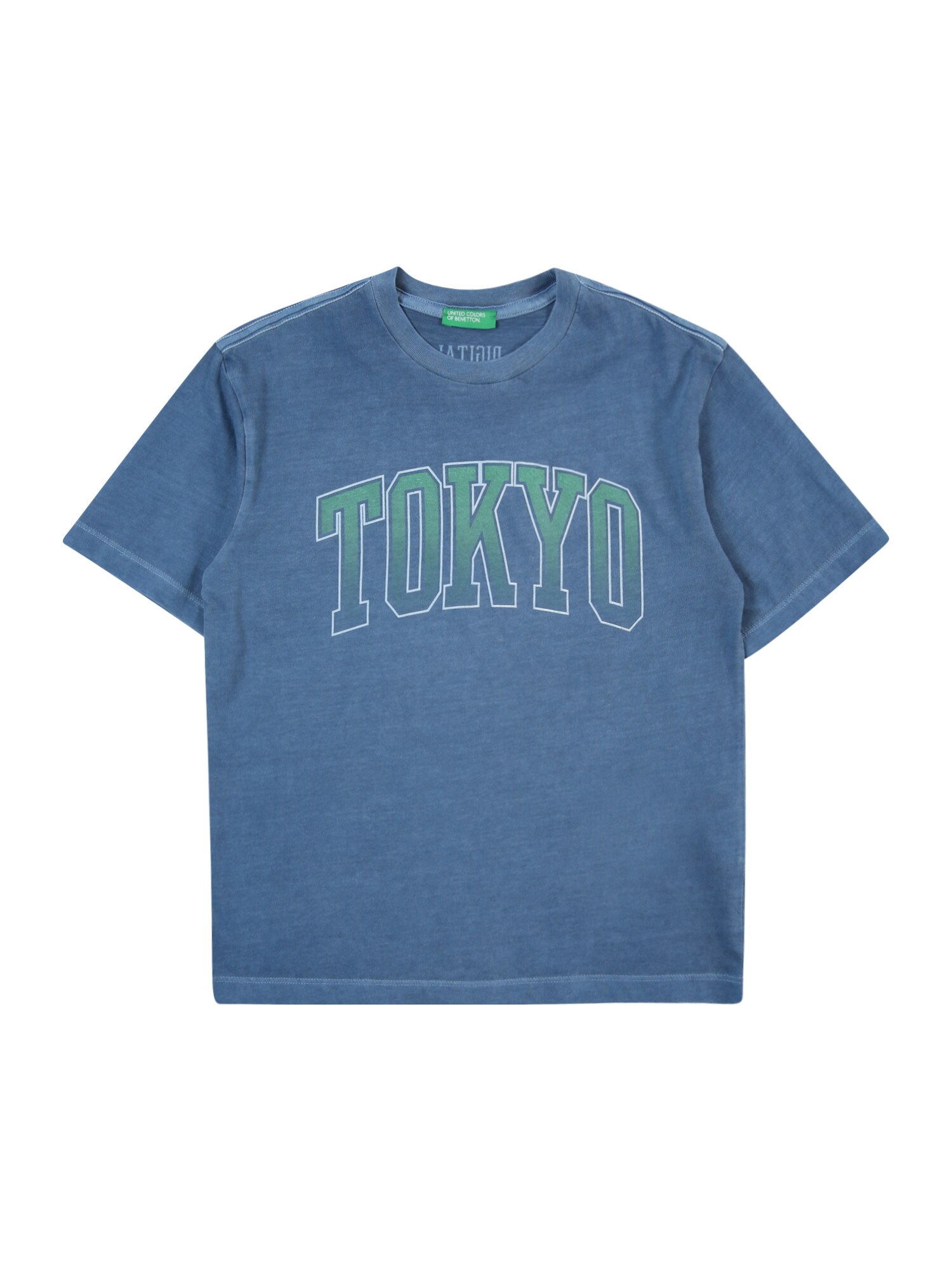 UNITED COLORS OF BENETTON Póló  kék / zöld / fehér akciós termékkép 1