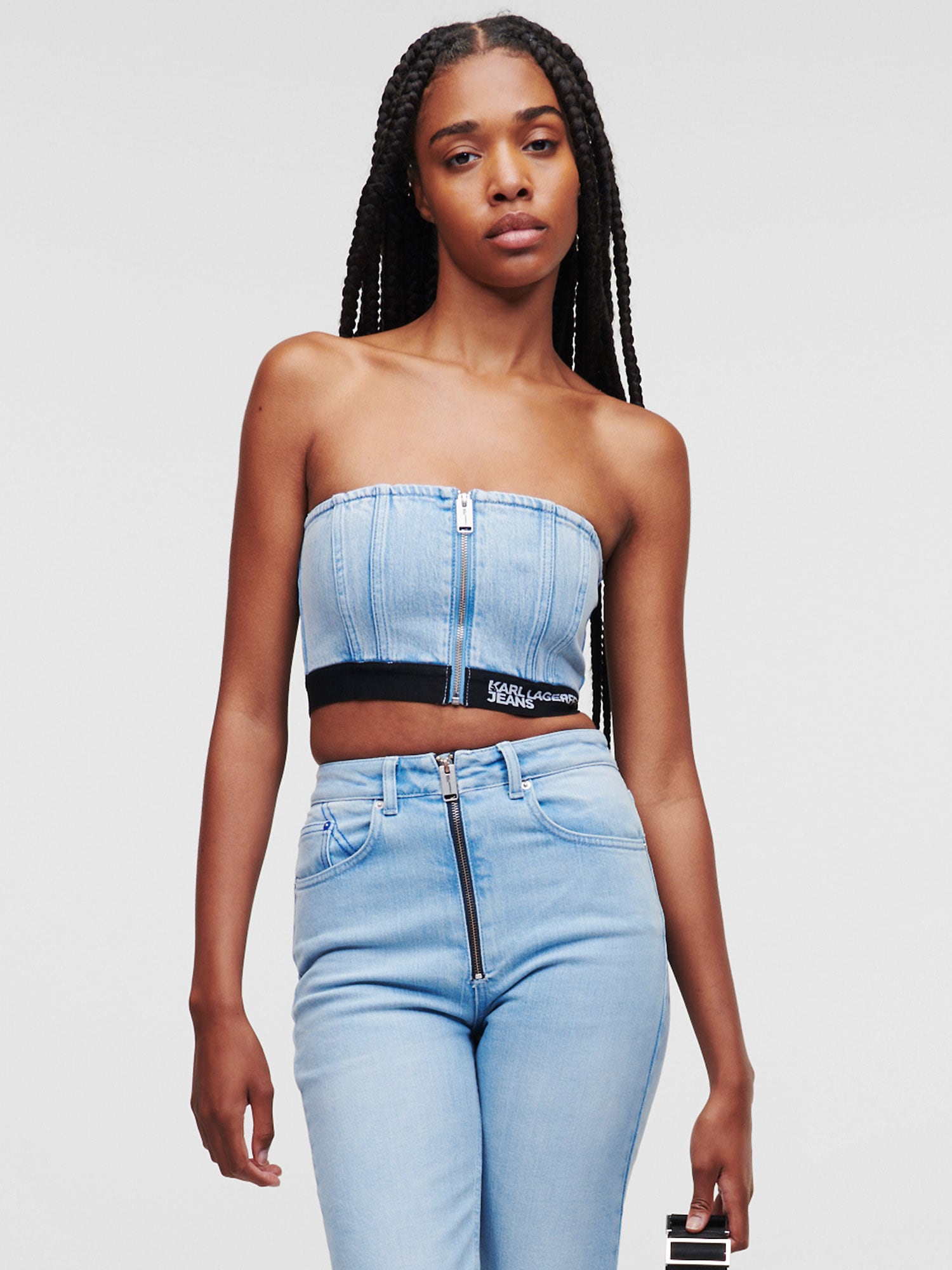 KARL LAGERFELD JEANS Top  világoskék / fekete / fehér termék 2. képe