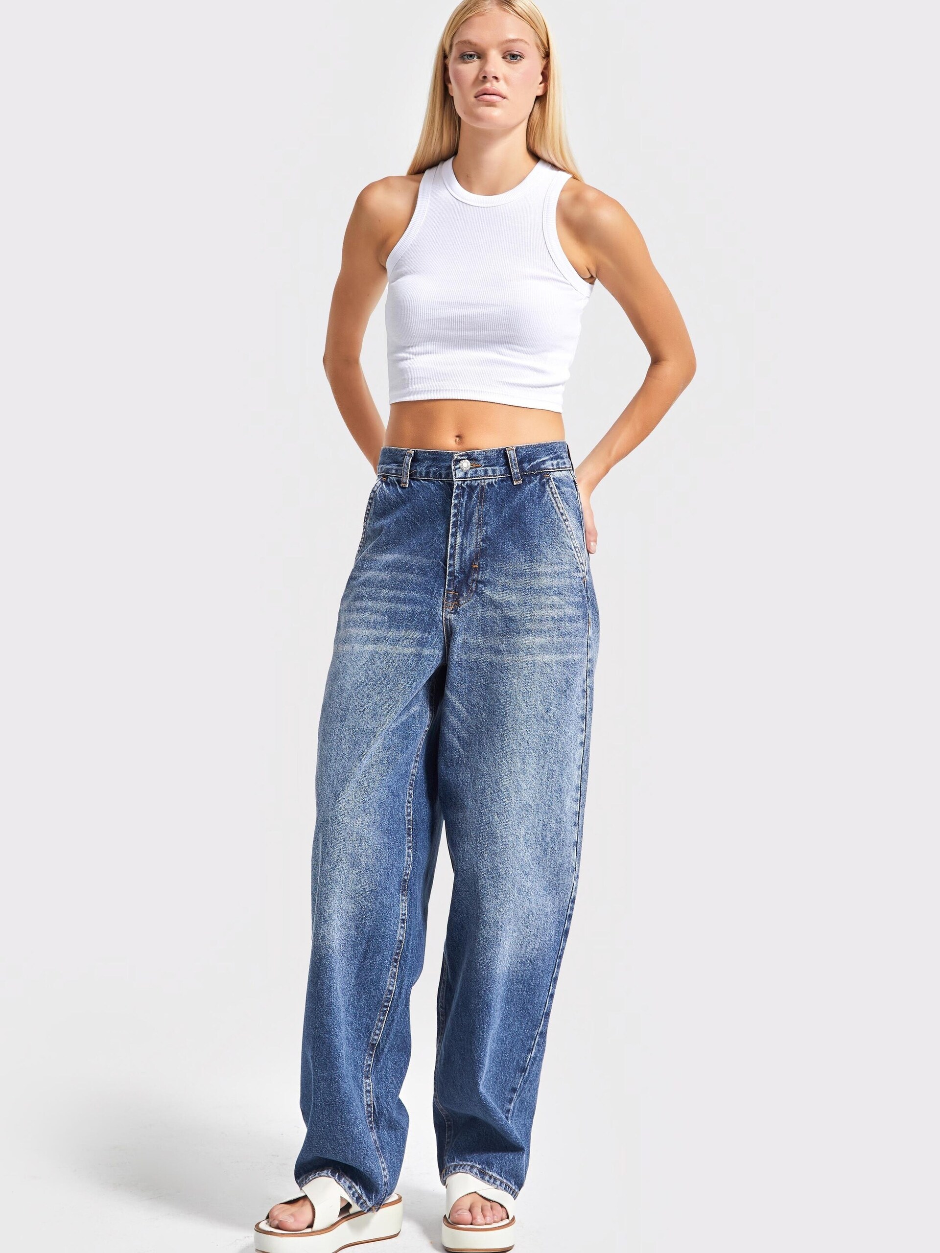 ITS BASIC Jeans 'NORA Skater Mid Rise Jeans (Lenght 28)' dam