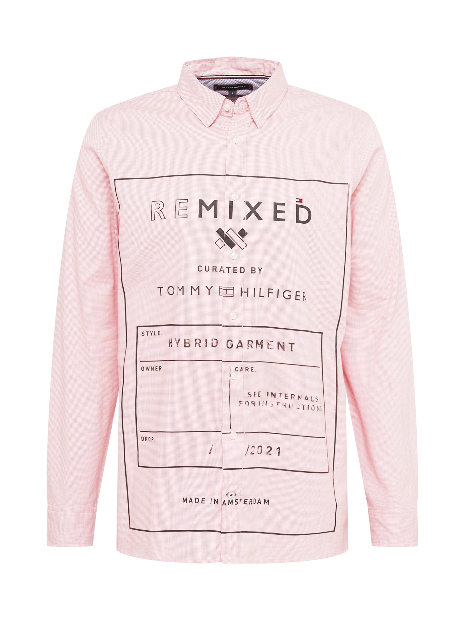 Tommy Remixed Marškiniai rožių spalva / juoda / balta