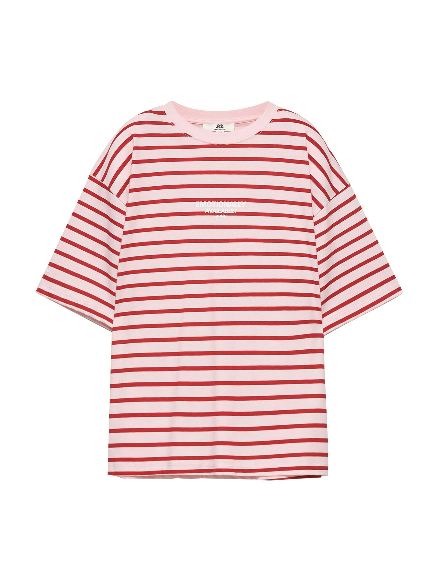 Pull&Bear Tricou supradimensional PACIFIC RAYAS roși aprins / roșu pastel / alb