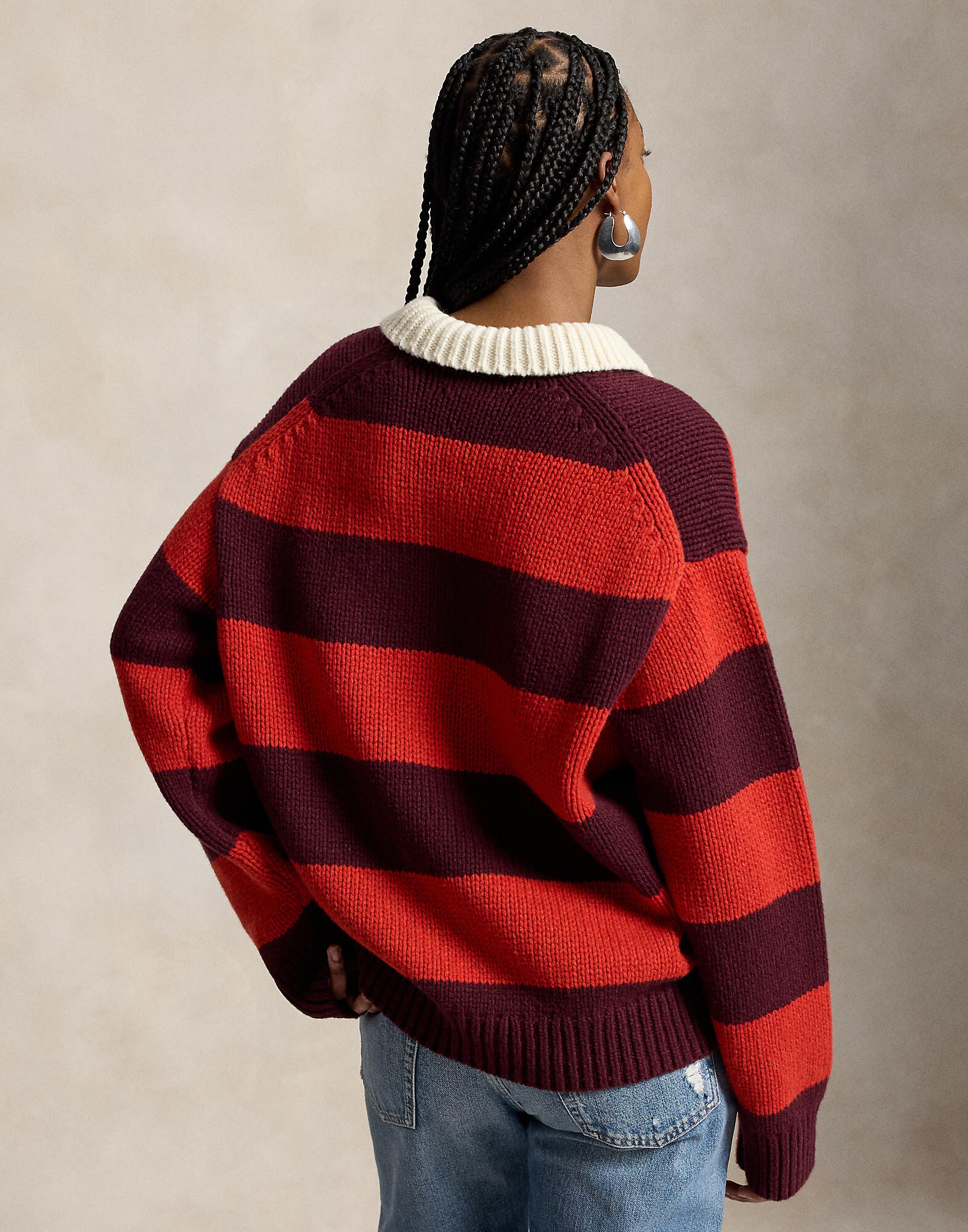 Polo Ralph Lauren Jersey beige claro / rojo / rojo vino – imagen 3