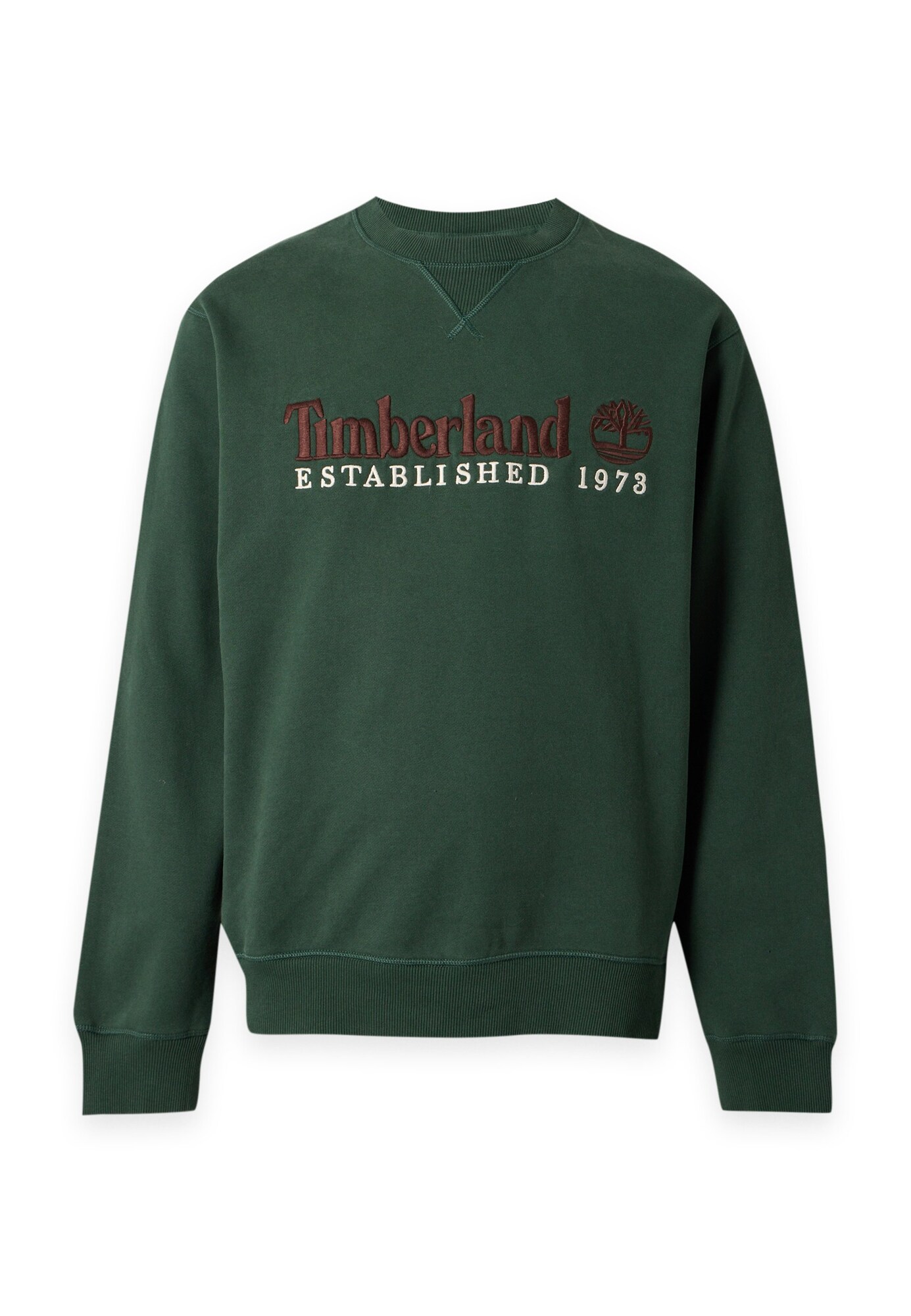 TIMBERLAND Sudadera 'ESTABLISHED 1973'  beige claro / marrón / verde oscuro