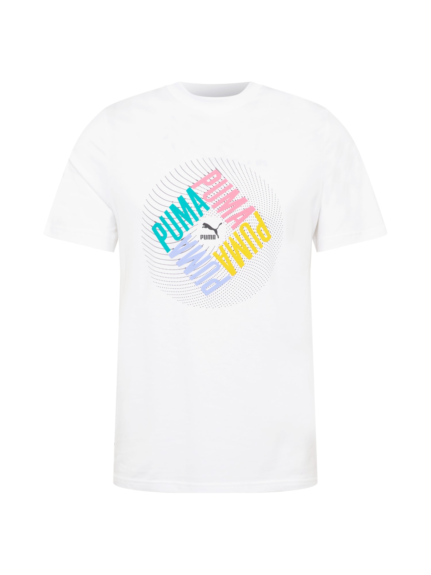 PUMA T-Shirt wei / gelb / trkis / lila