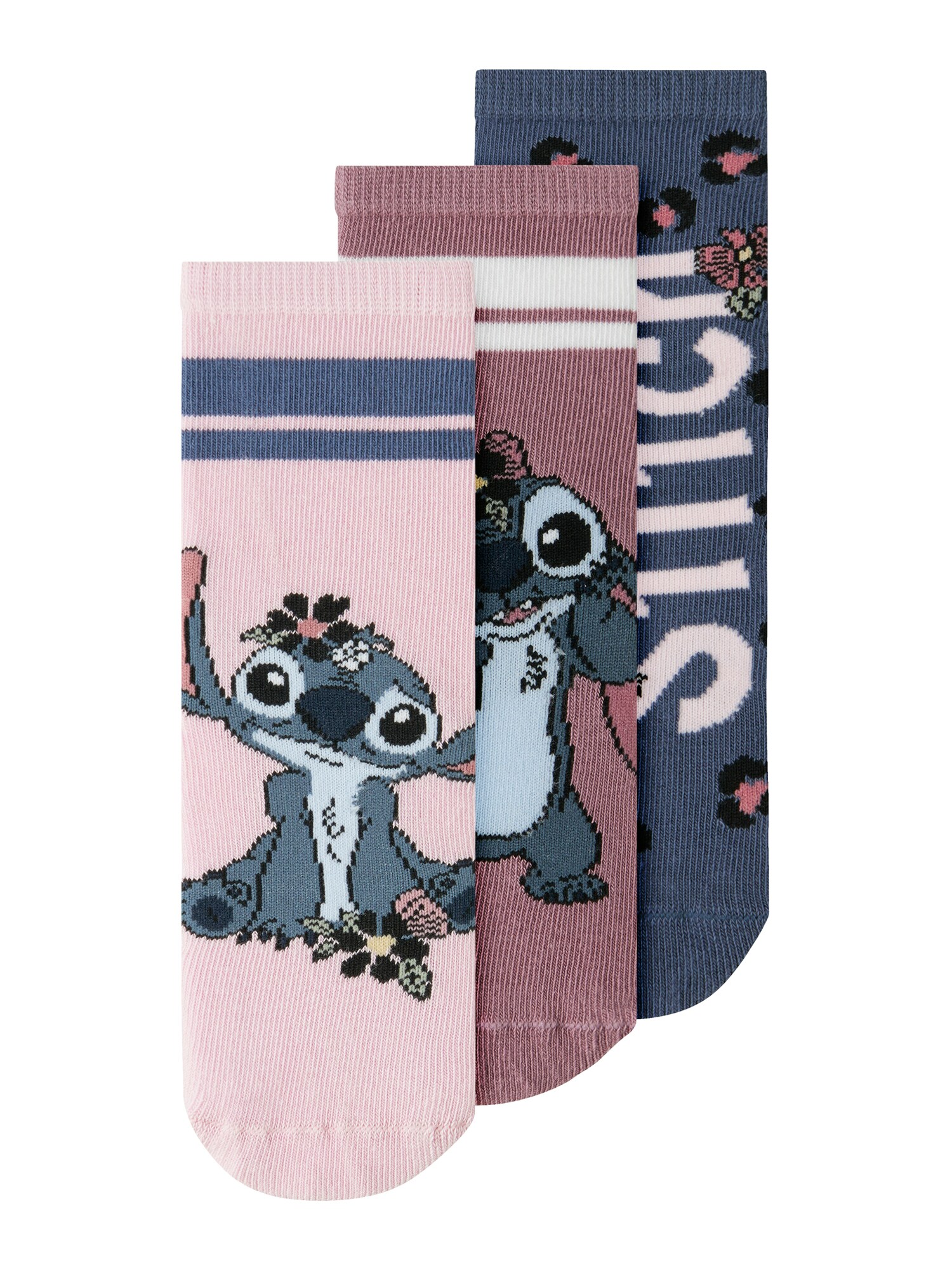 NAME IT Ponožky 'NMFJinea Stitch'  námornícka modrá / svetlofialová / ružová / čierna