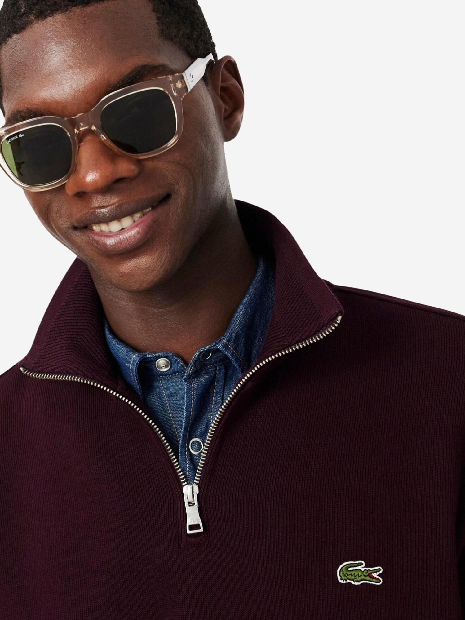 LACOSTE Jersey burdeos – imagen 3