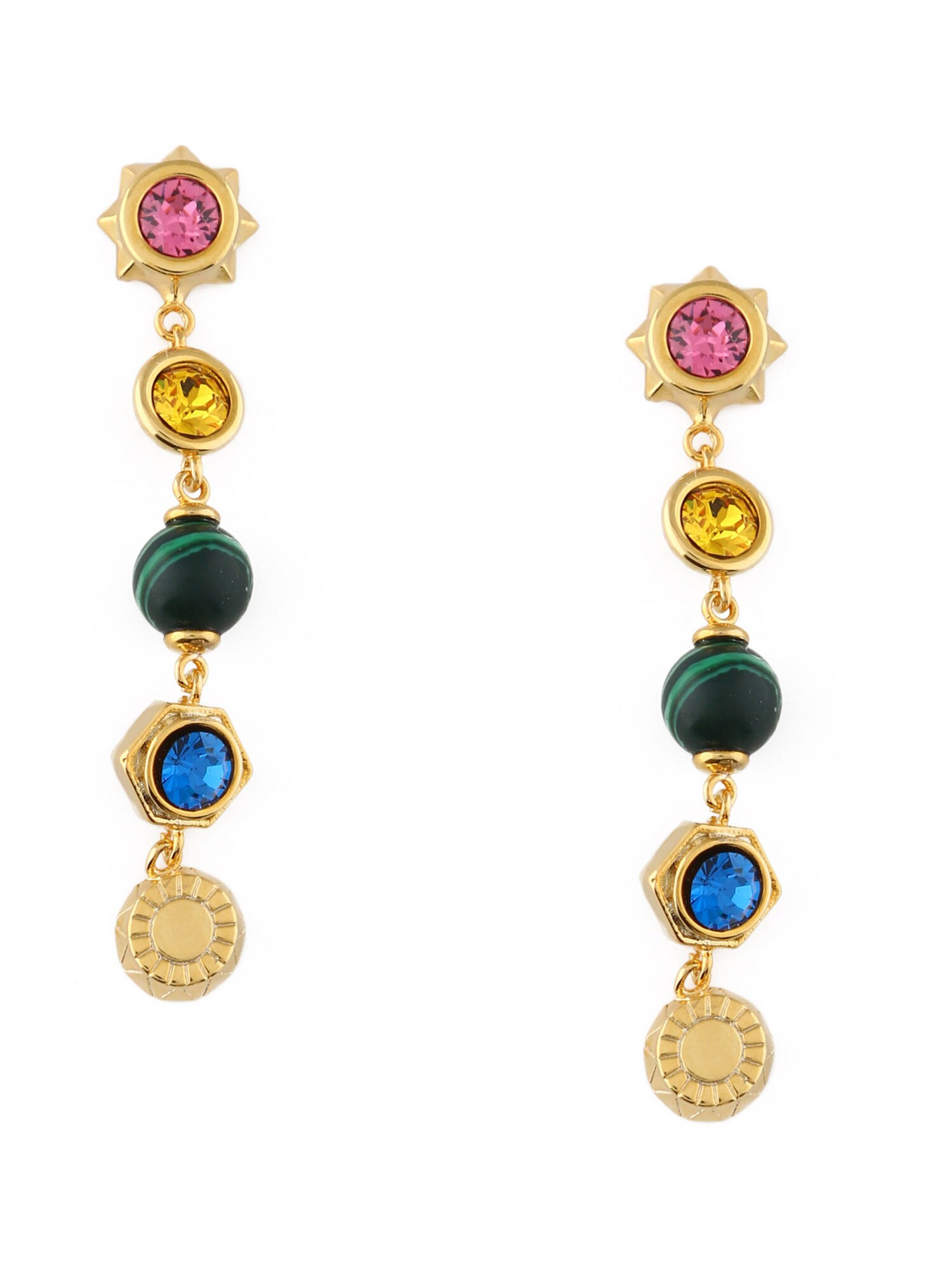 Orelia Brincos  azul / ouro / verde / rosa