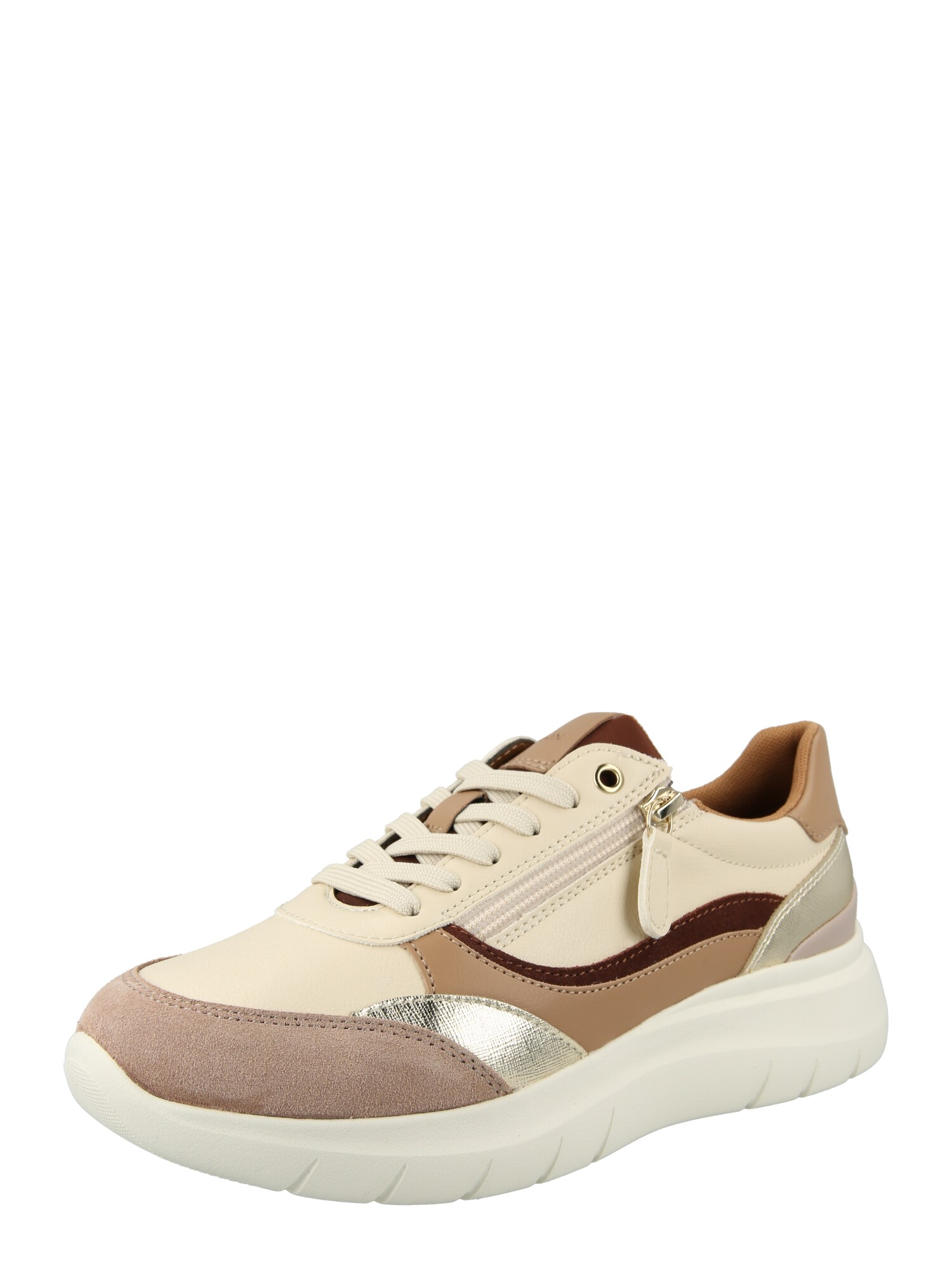 GEOX Sneaker low D PLUMMERY  maro cămilă / bej deschis / bronz