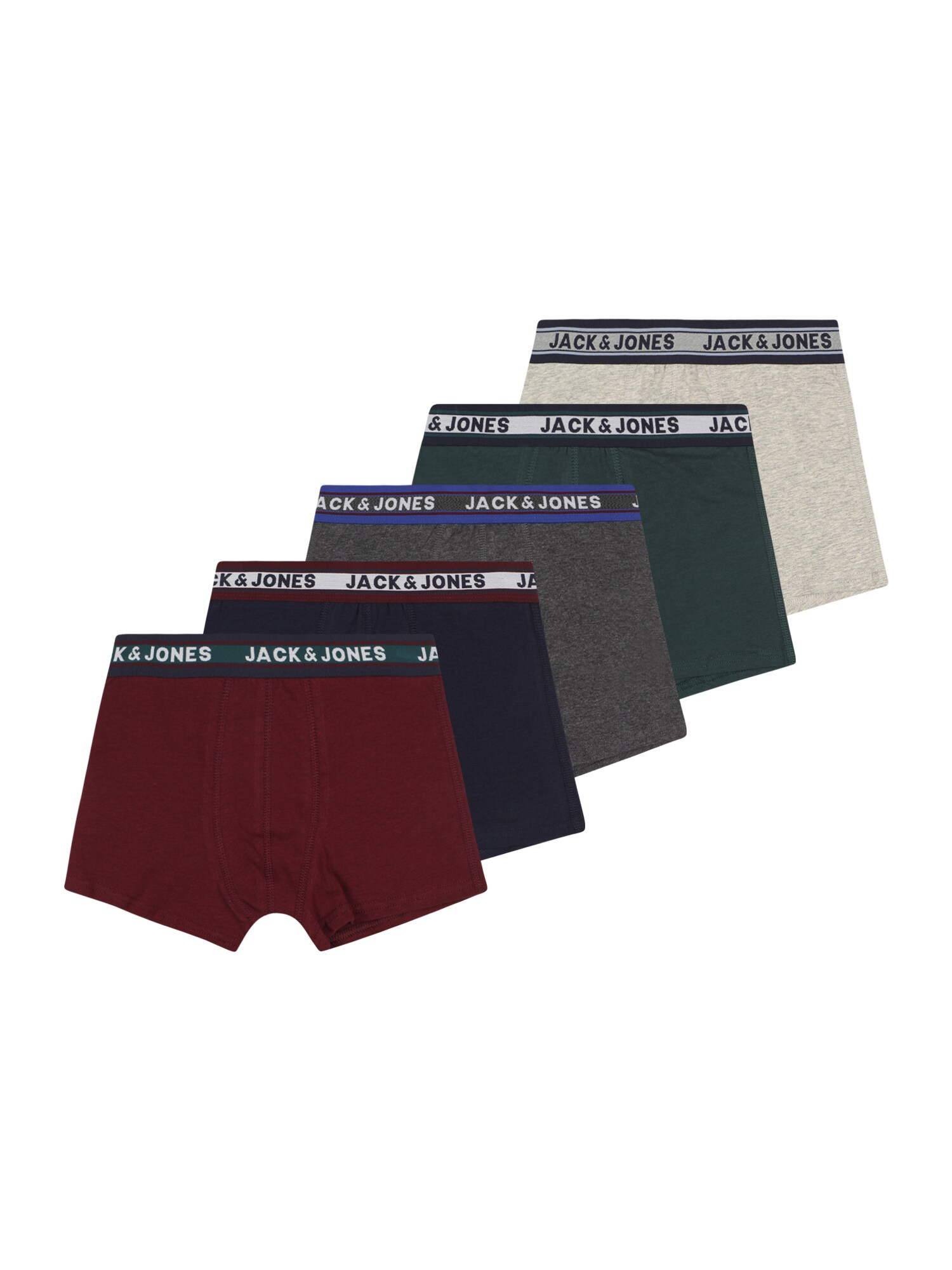 Jack & Jones Junior Apatinės kelnaitės marga smėlio spalva / tamsiai mėlyna / tamsiai pilka / tamsiai žalia / vyno raudona spalva