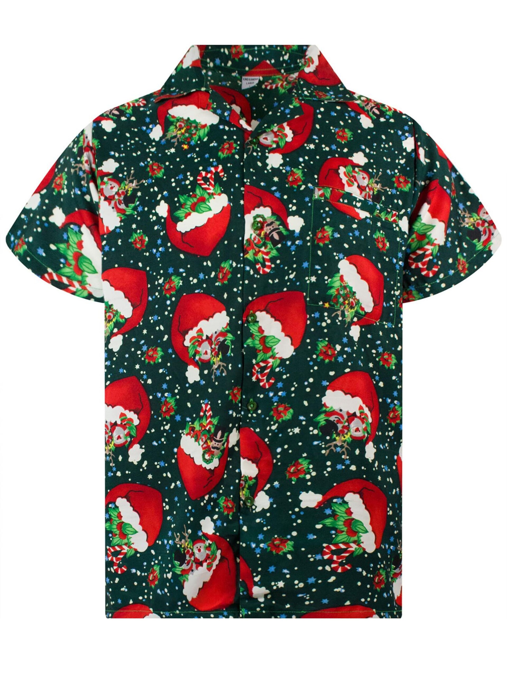 King Kameha Skjorta 'Christmas Flying Hats' herr