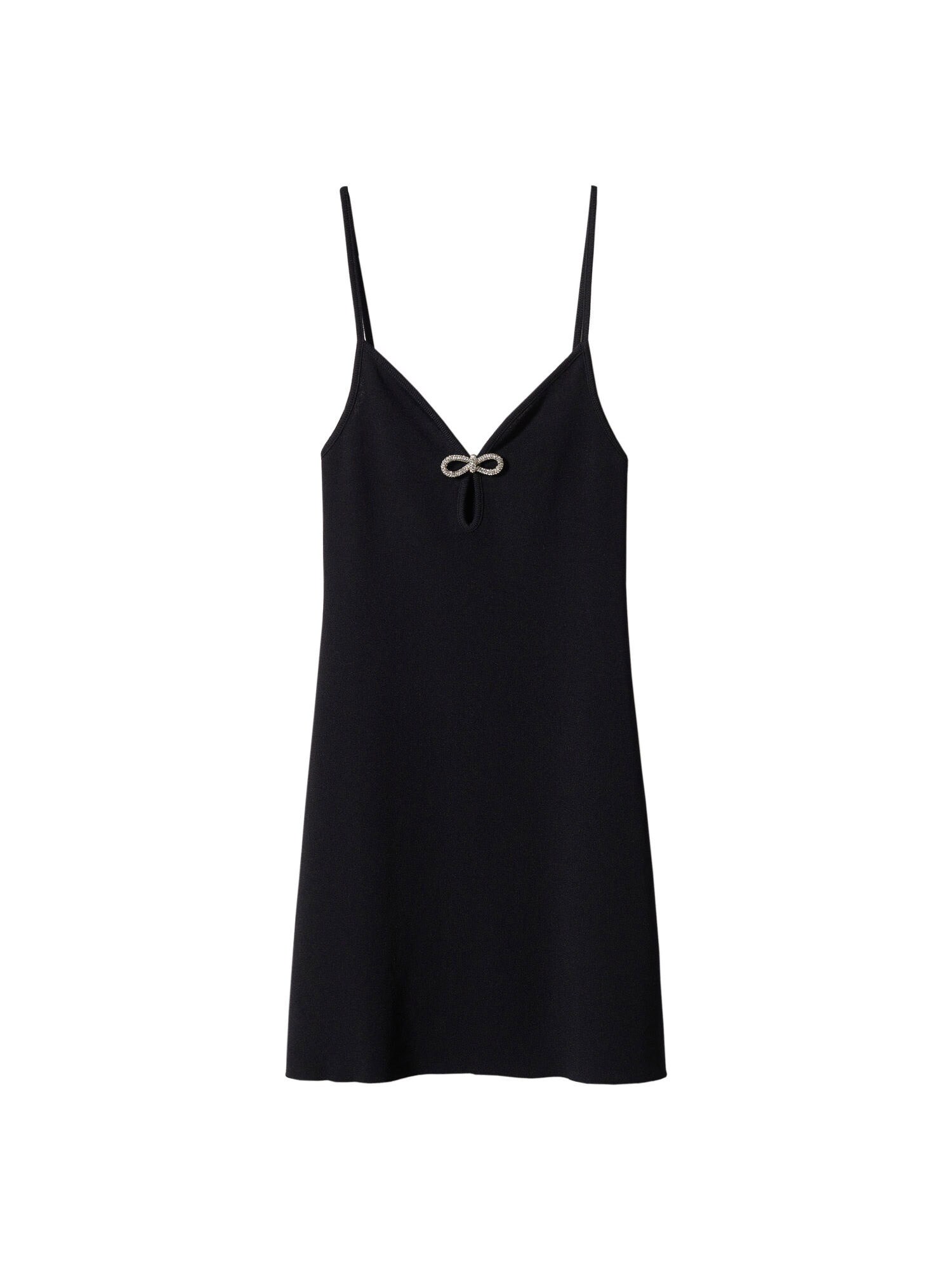 MANGO Rochie tricotat 'Park'  negru / argintiu