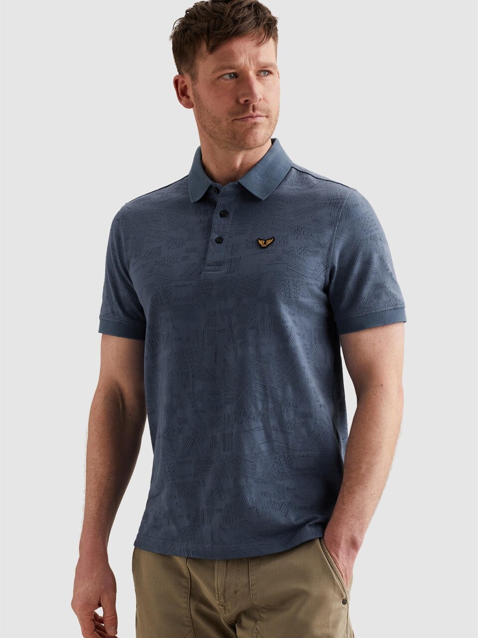 T-shirt 'Polo shirt with allover jacquard pattern'
