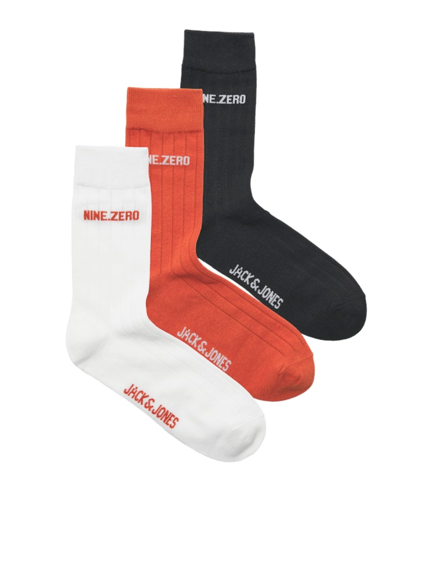 JACK & JONES Zokni  rikító piros / fekete / fehér akciós termékkép 1