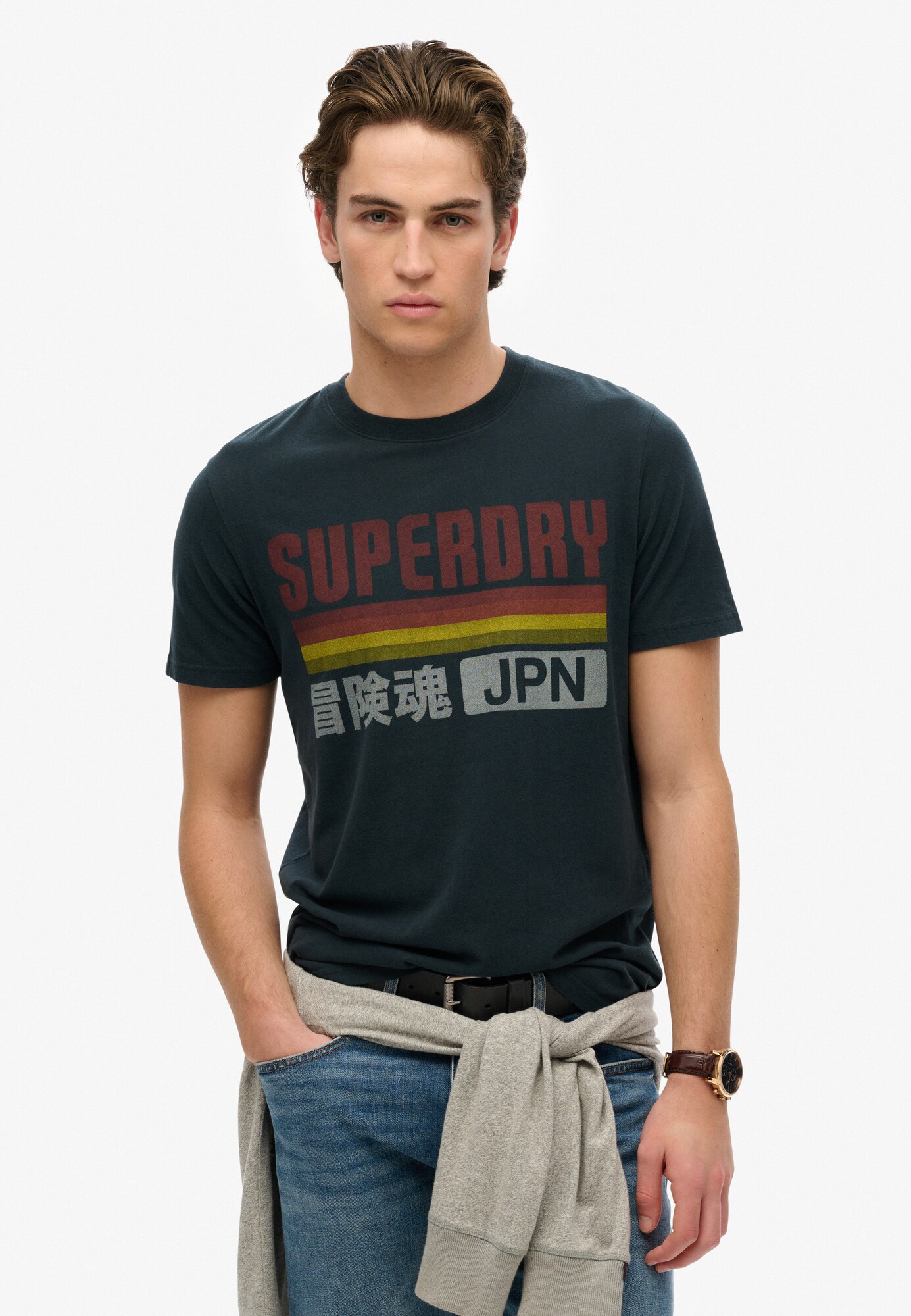 Superdry & Co Shirt Marine / Geel / Lichtgrijs / Bordeaux