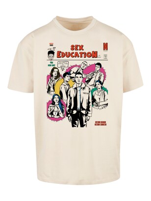 F4NT4STIC Shirt ‘Sex Education Magazine Netflix TV Series’ Crème / Oranje / Pink / Zwart