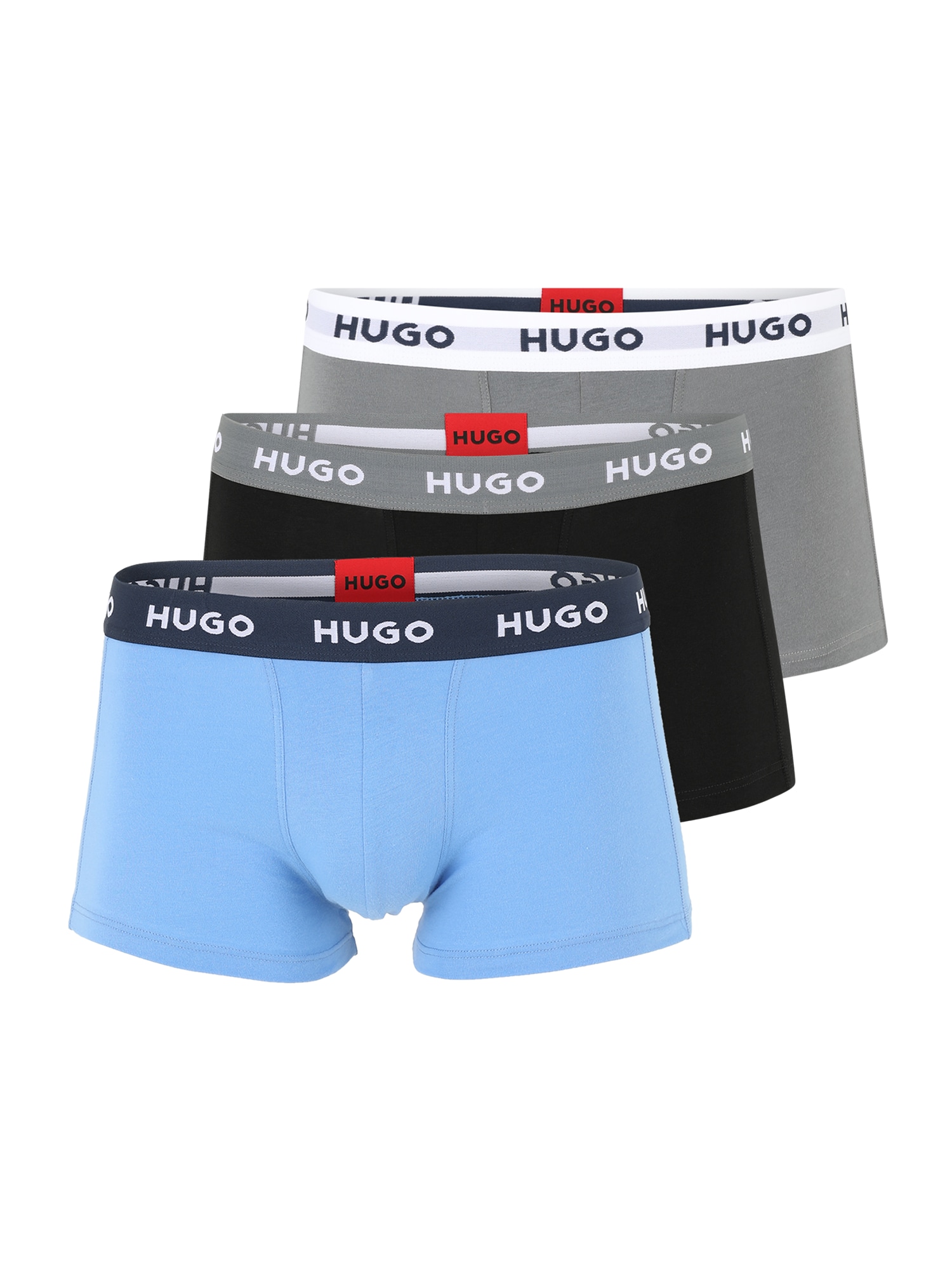 HUGO Boxeri  albastru deschis / gri / negru / alb